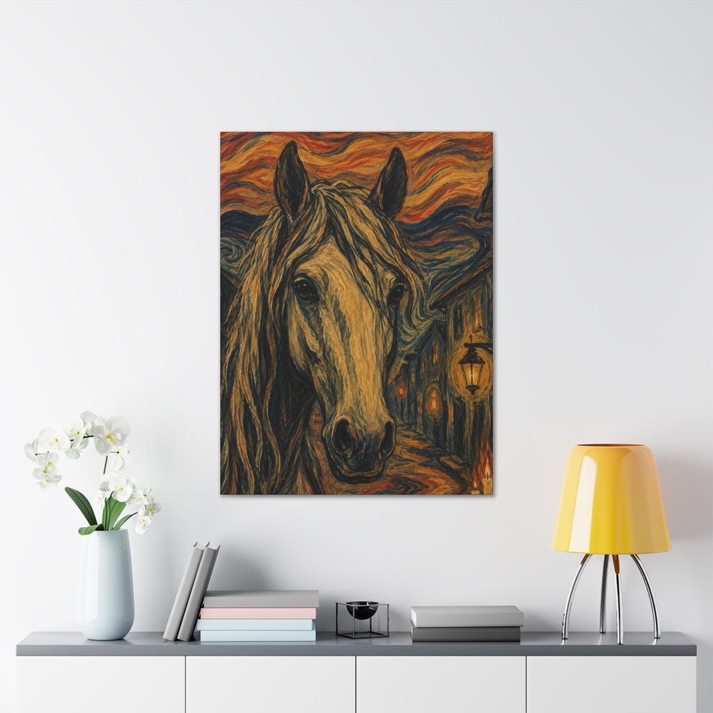 Midnight Stallion   Expressionist Horse Portrait Art Print