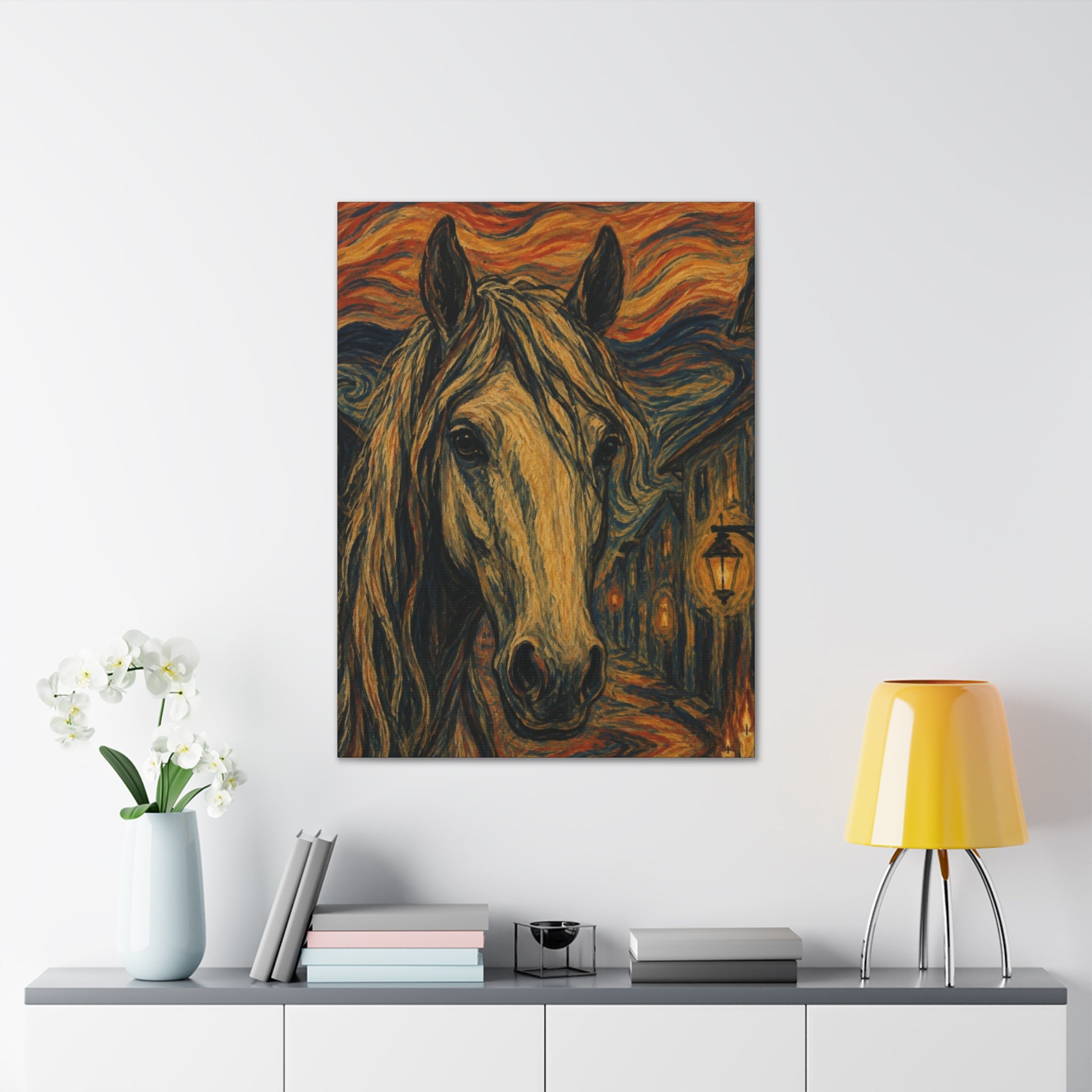 Midnight Stallion   Expressionist Horse Portrait Art Print