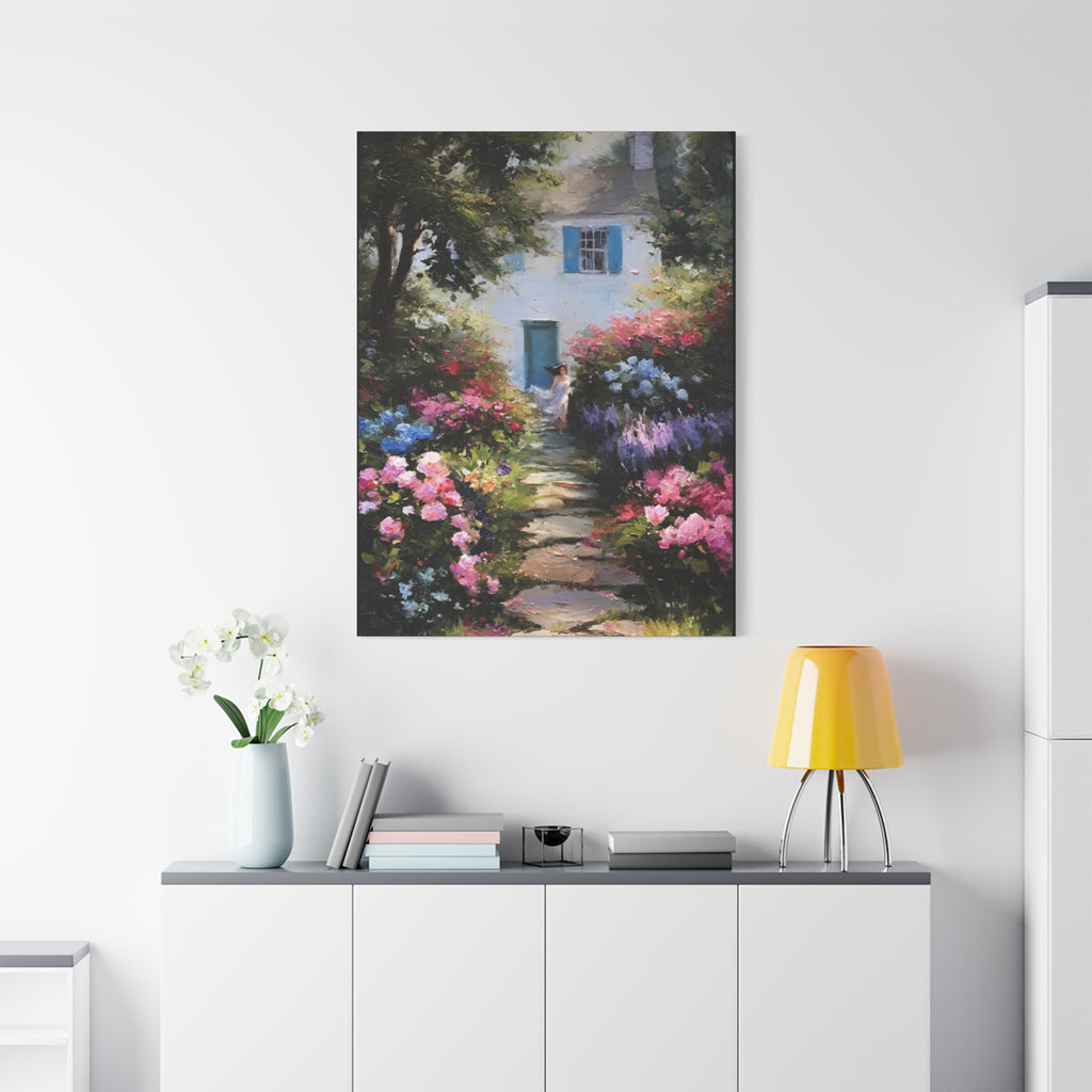 Lavender and Rose Garden  Matte Canvas, Stretched, 1.25"