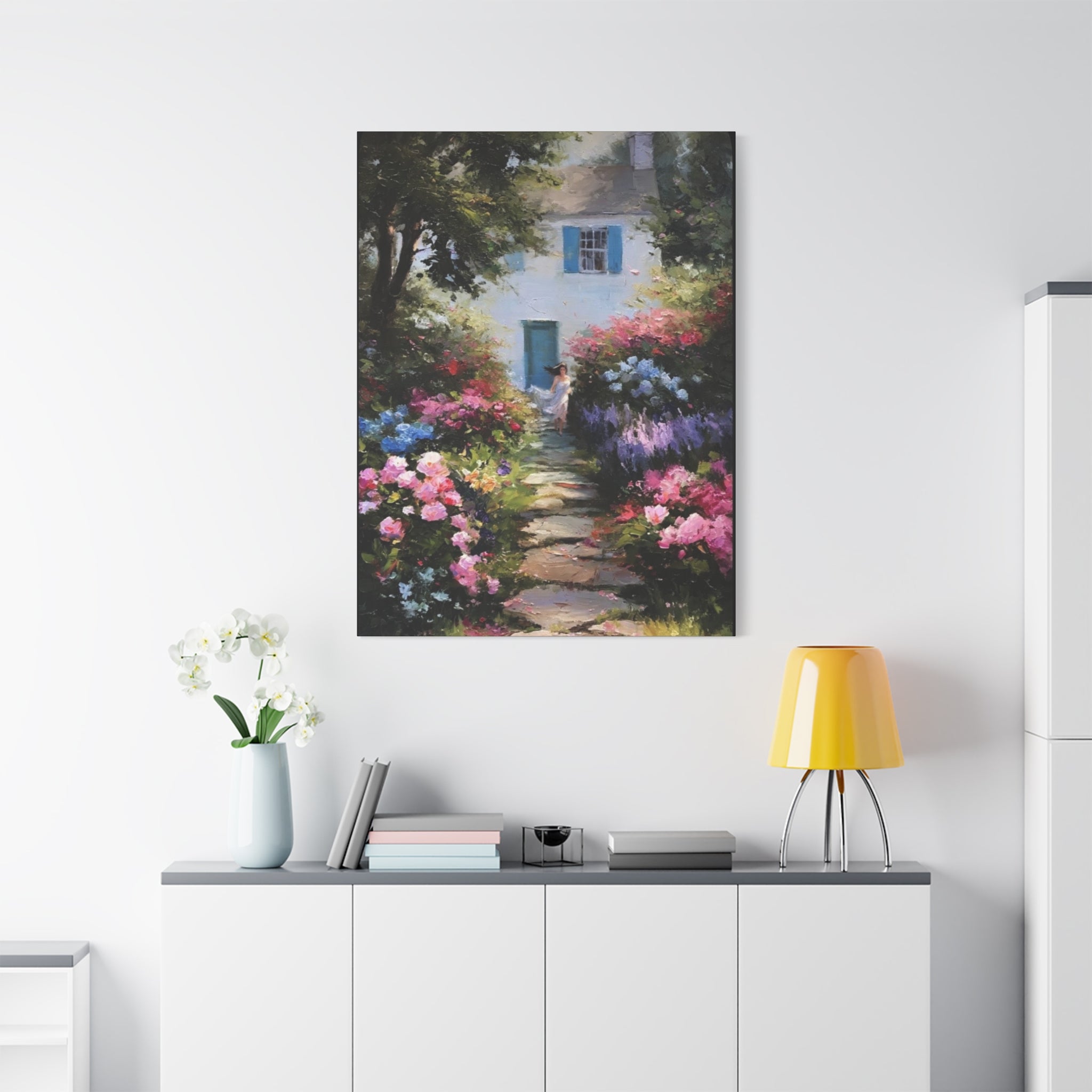 Lavender and Rose Garden  Matte Canvas, Stretched, 1.25"