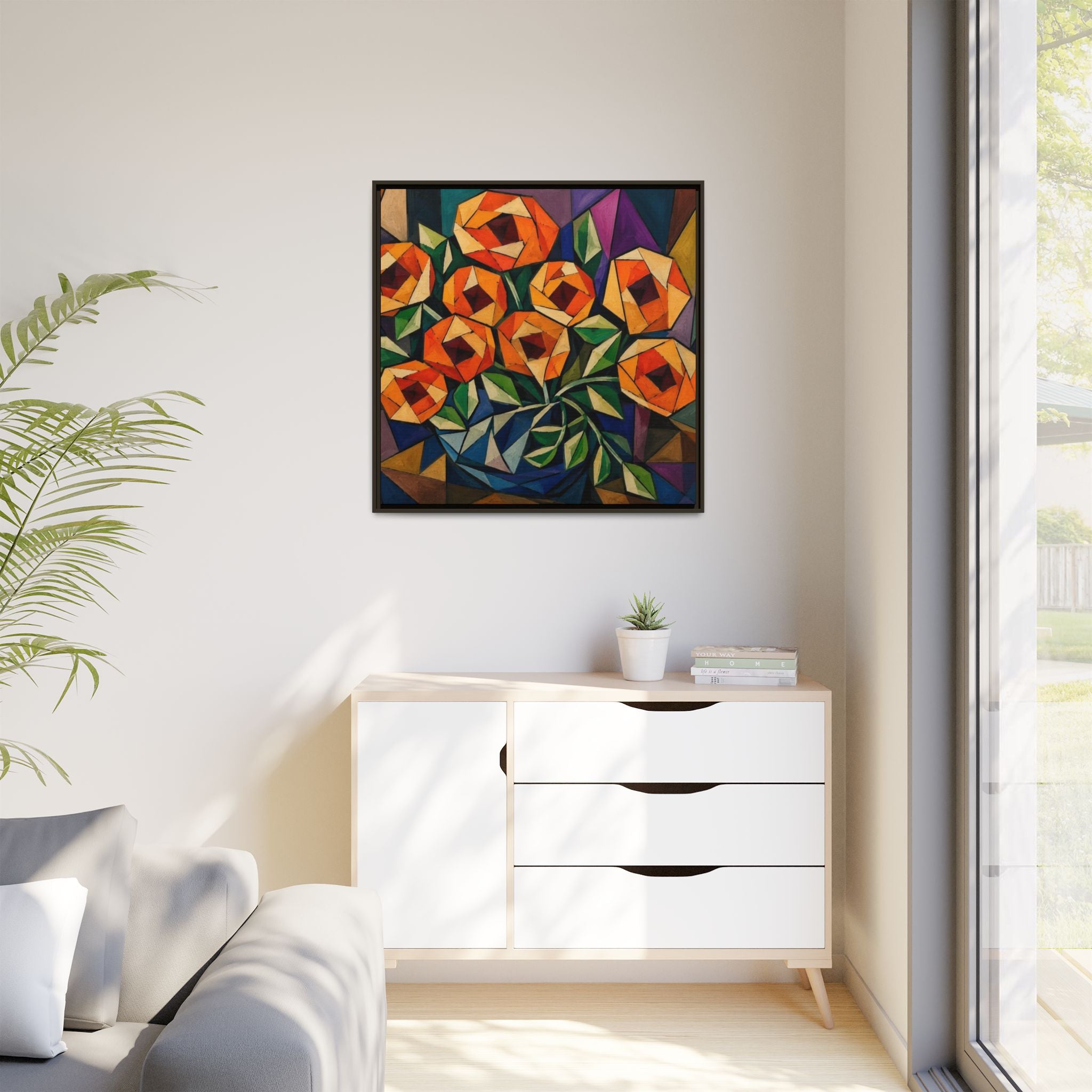 Radiant Geometry  Matte Canvas, Framed (Multi-color)