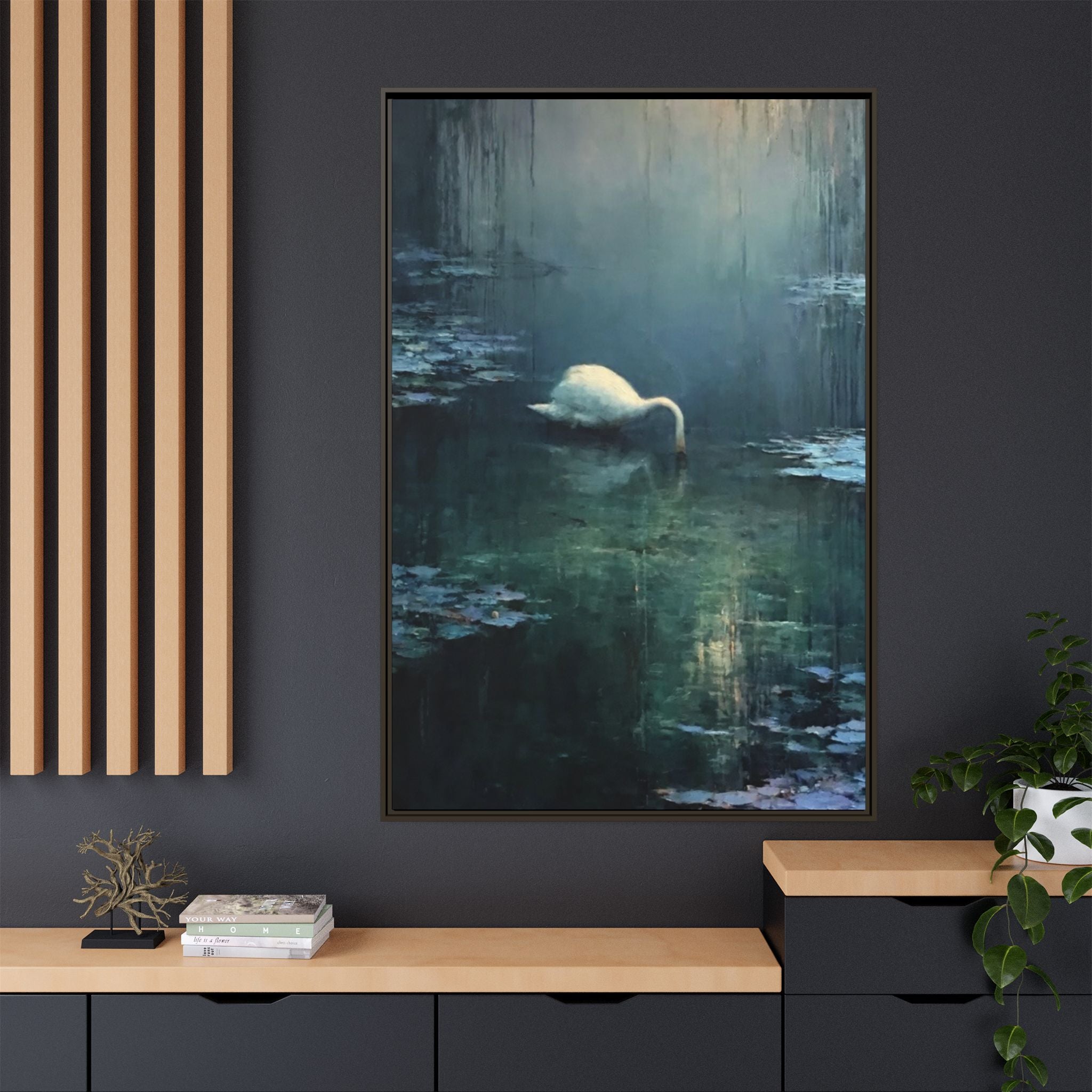 Tears Upon Still Waters Matte Canvas, Framed (Multi-color)