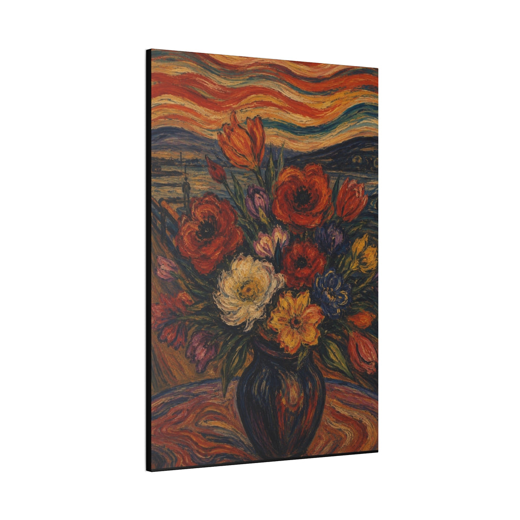 Whispers of the Evening Sky – Expressionist Floral Bouquet Canvas Art