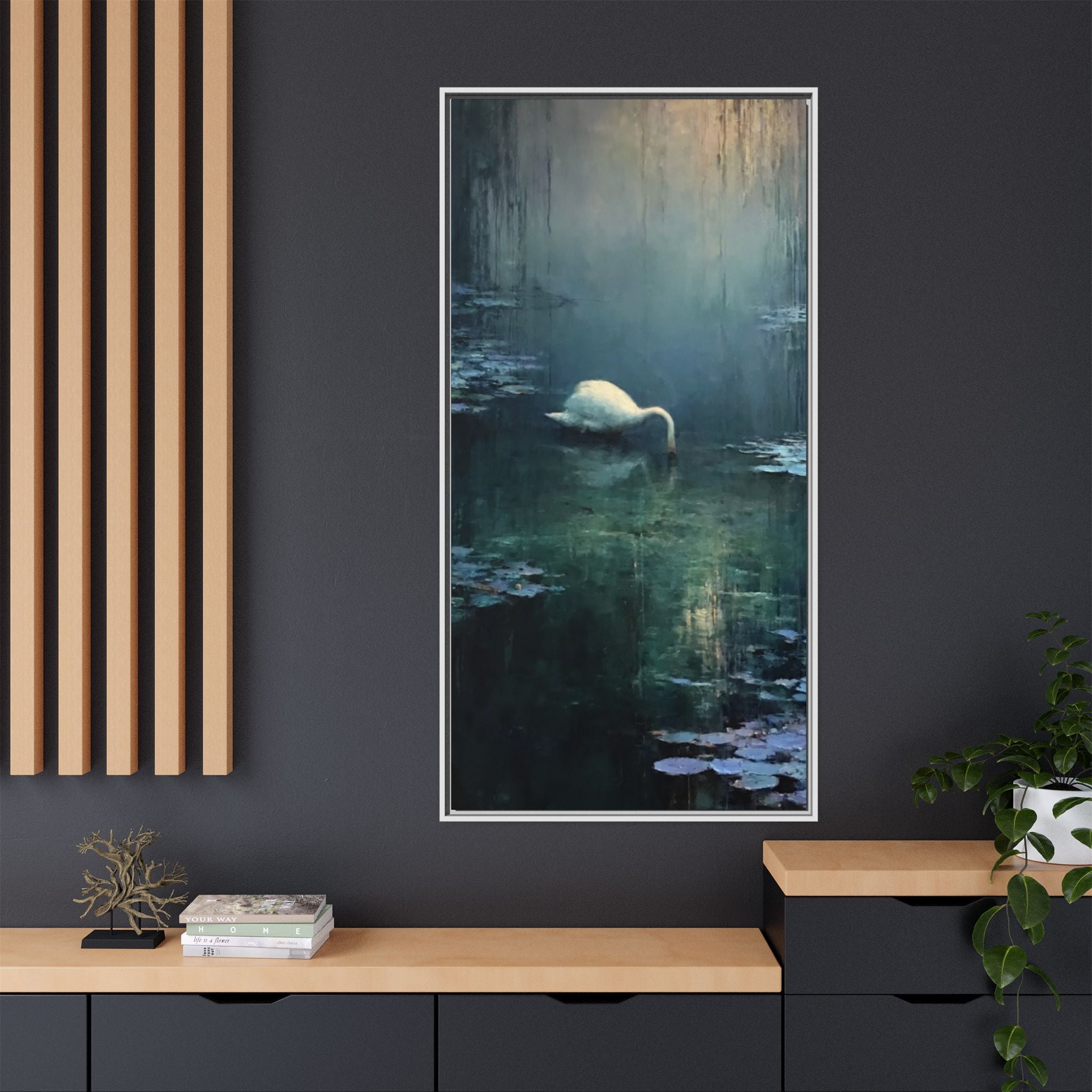 Tears Upon Still Waters Matte Canvas, Framed (Multi-color)