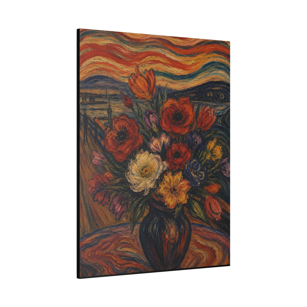 Whispers of the Evening Sky – Expressionist Floral Bouquet Canvas Art