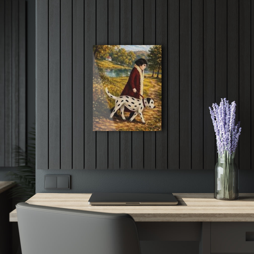 Lakeside Walk with a Loyal Companion Acrylic Prints (French Cleat Hanging)