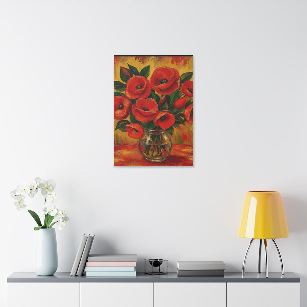 Crimson Poppies in Golden Light  Classic Stretched Canvas
