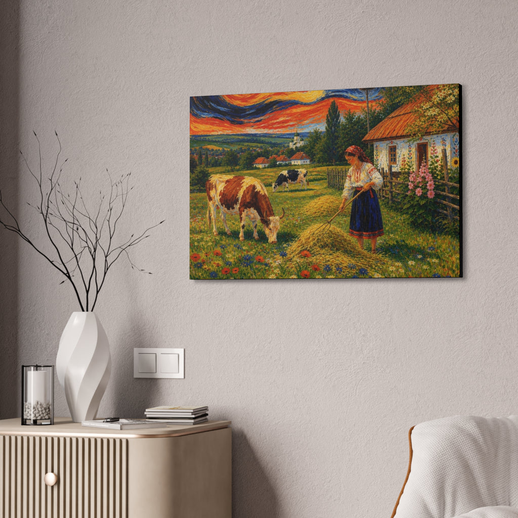 Harvesting Under a Golden Sky  Canvas Stretched, 1.5''