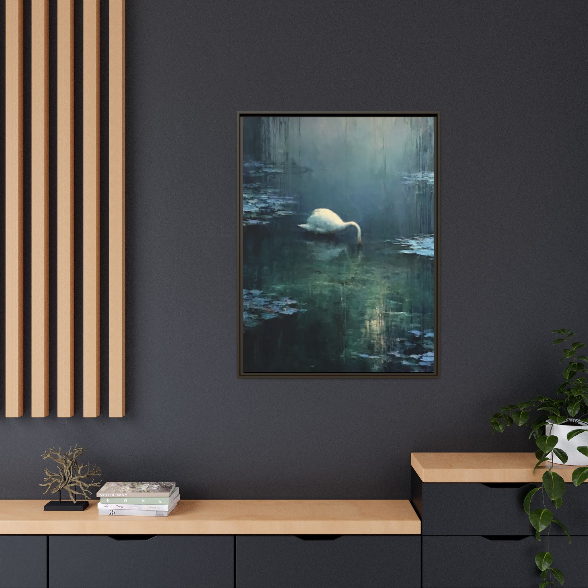 Tears Upon Still Waters Matte Canvas, Framed (Multi-color)