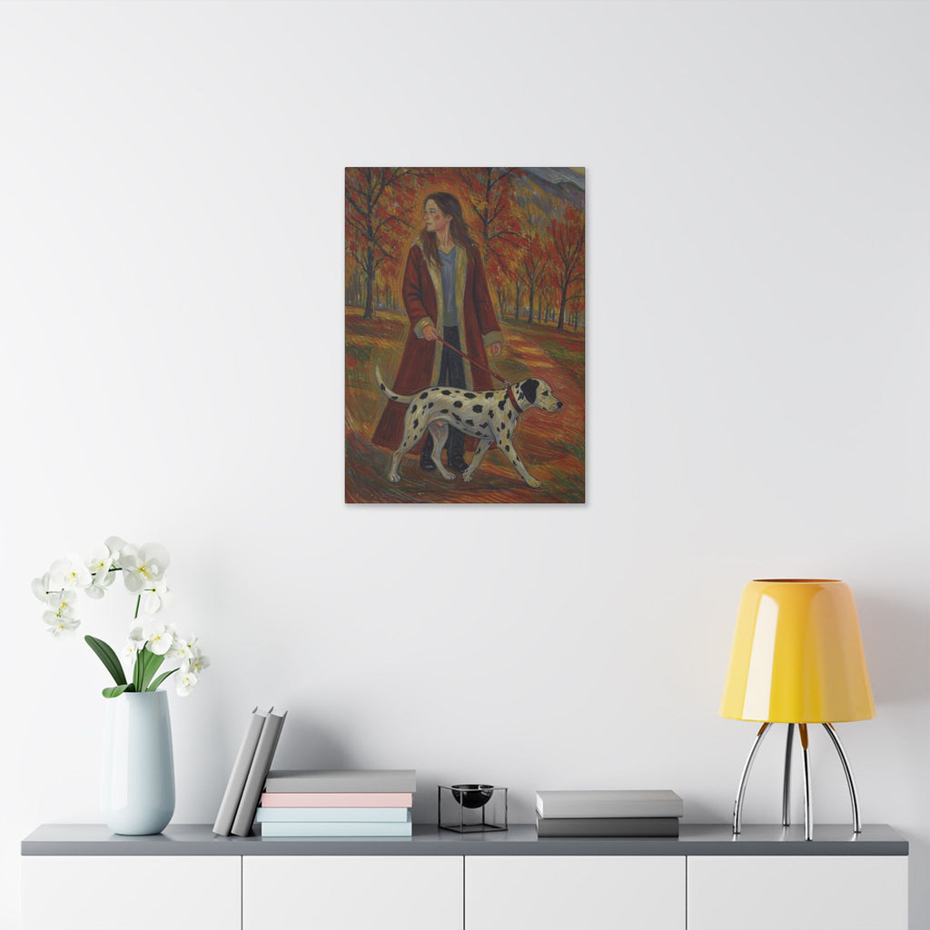 Autumn Stroll with a Friend  Classic Stretched Canvas