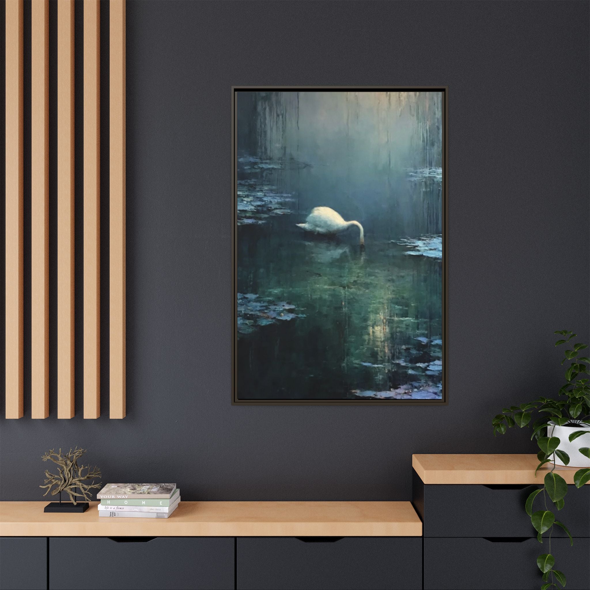 Tears Upon Still Waters Matte Canvas, Framed (Multi-color)