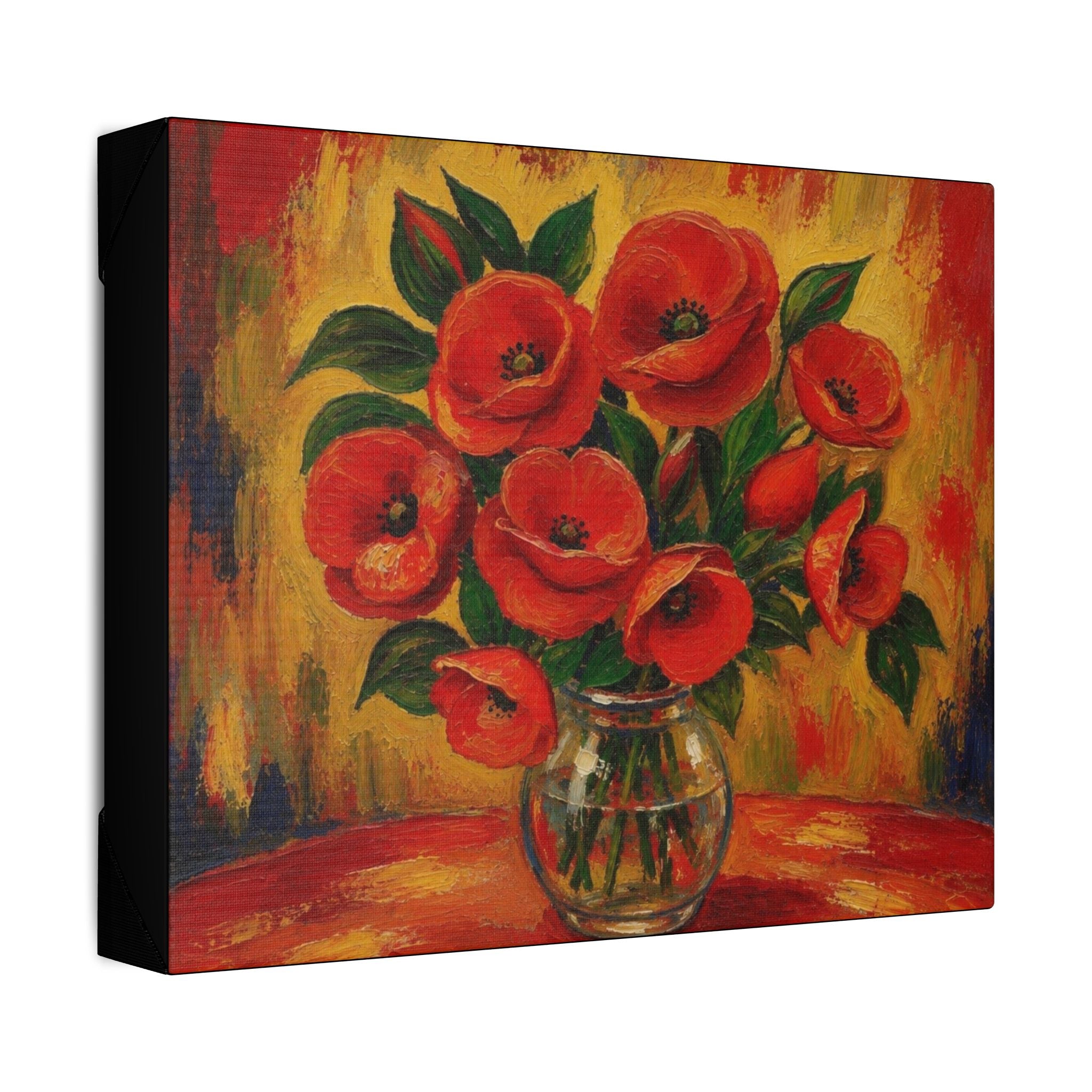 Crimson Poppies in Golden Light  Classic Stretched Canvas