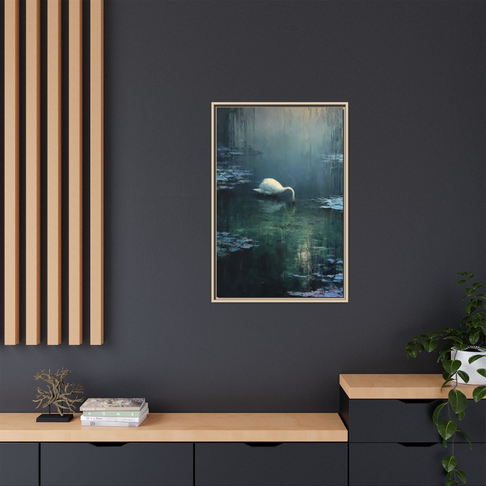 Tears Upon Still Waters Matte Canvas, Framed (Multi-color)