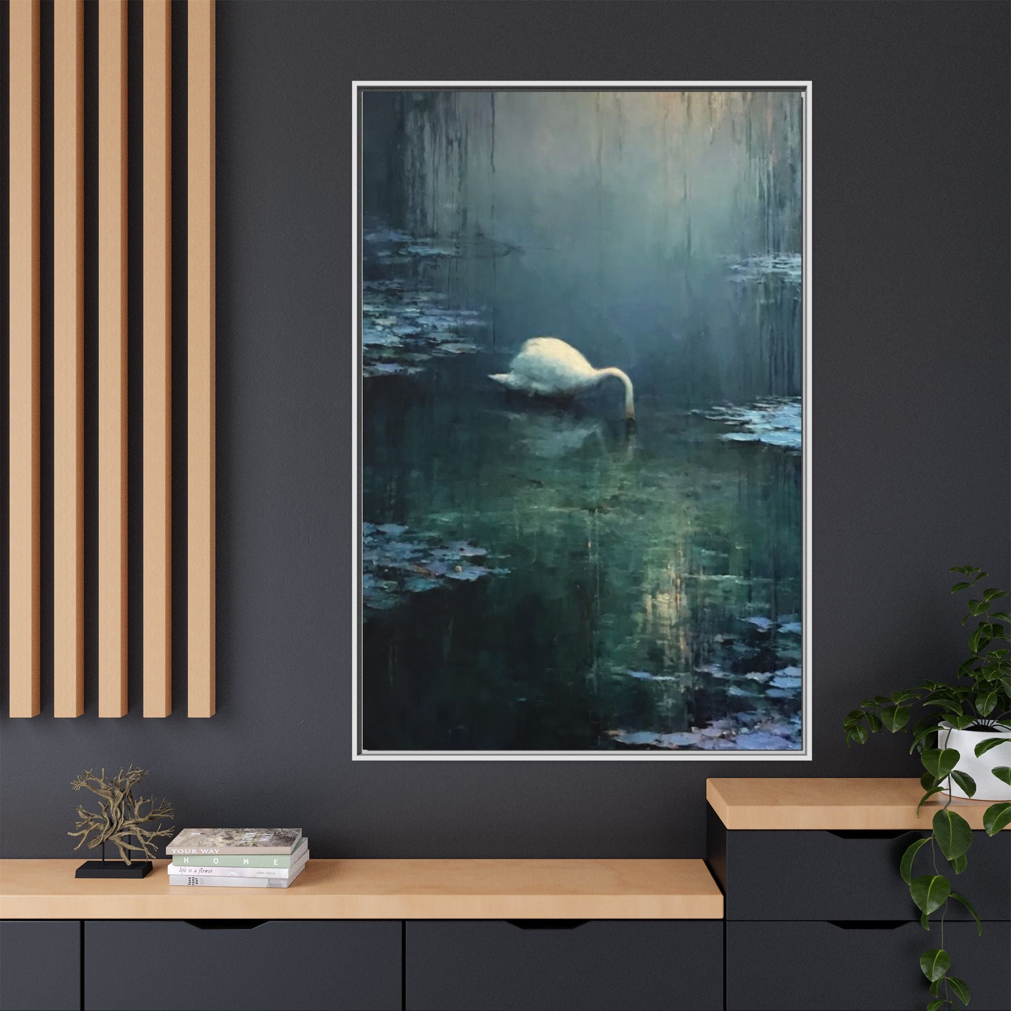 Tears Upon Still Waters Matte Canvas, Framed (Multi-color)