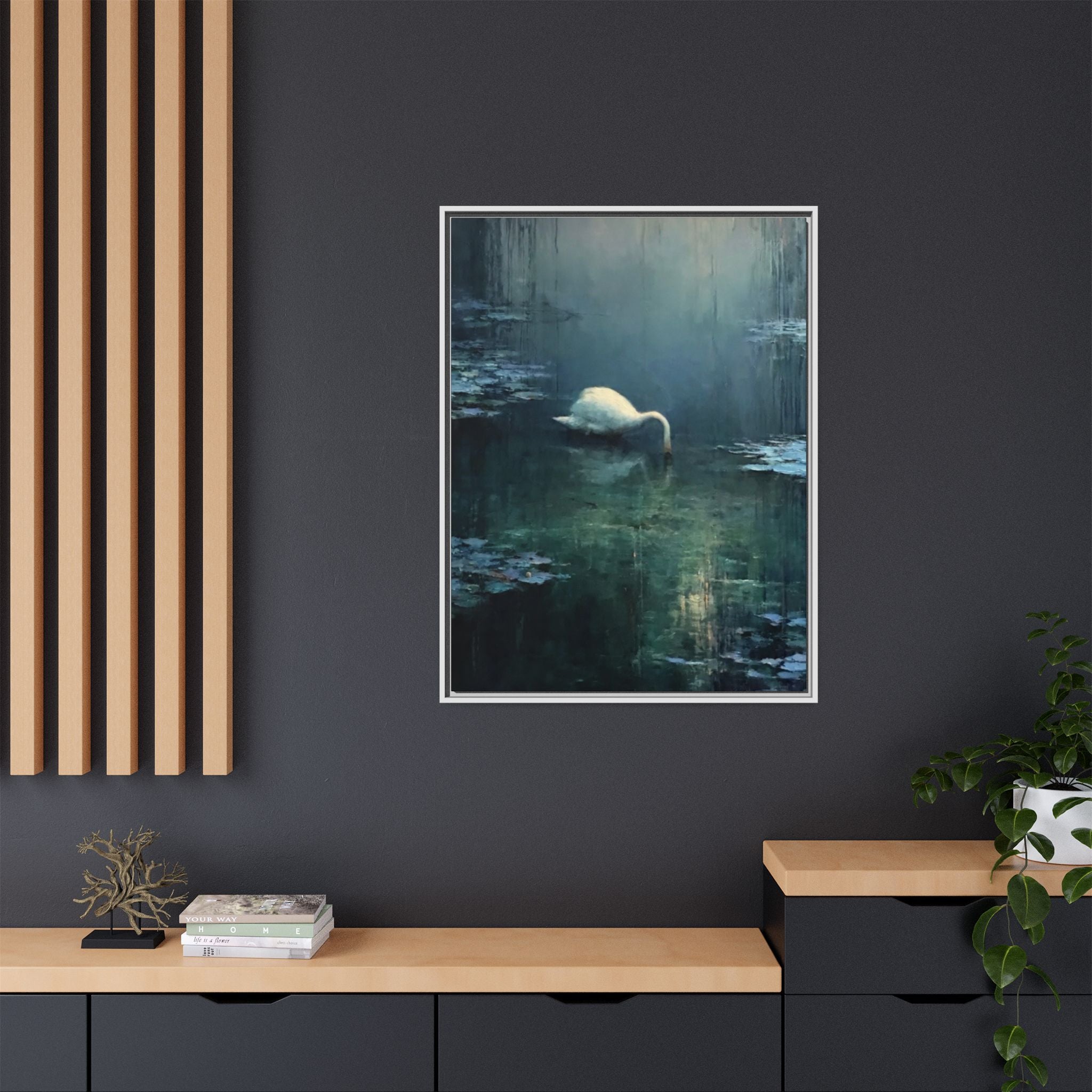 Tears Upon Still Waters Matte Canvas, Framed (Multi-color)