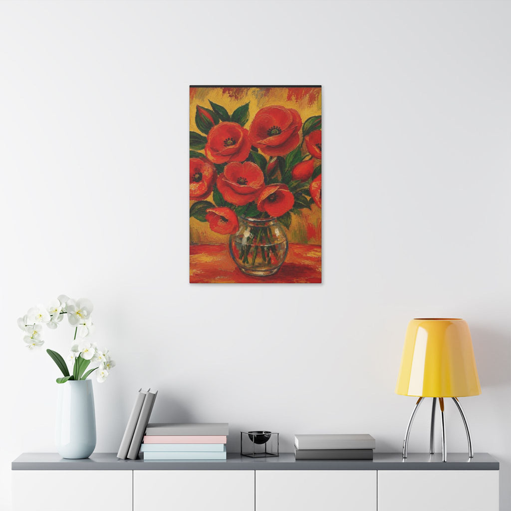 Crimson Poppies in Golden Light  Classic Stretched Canvas