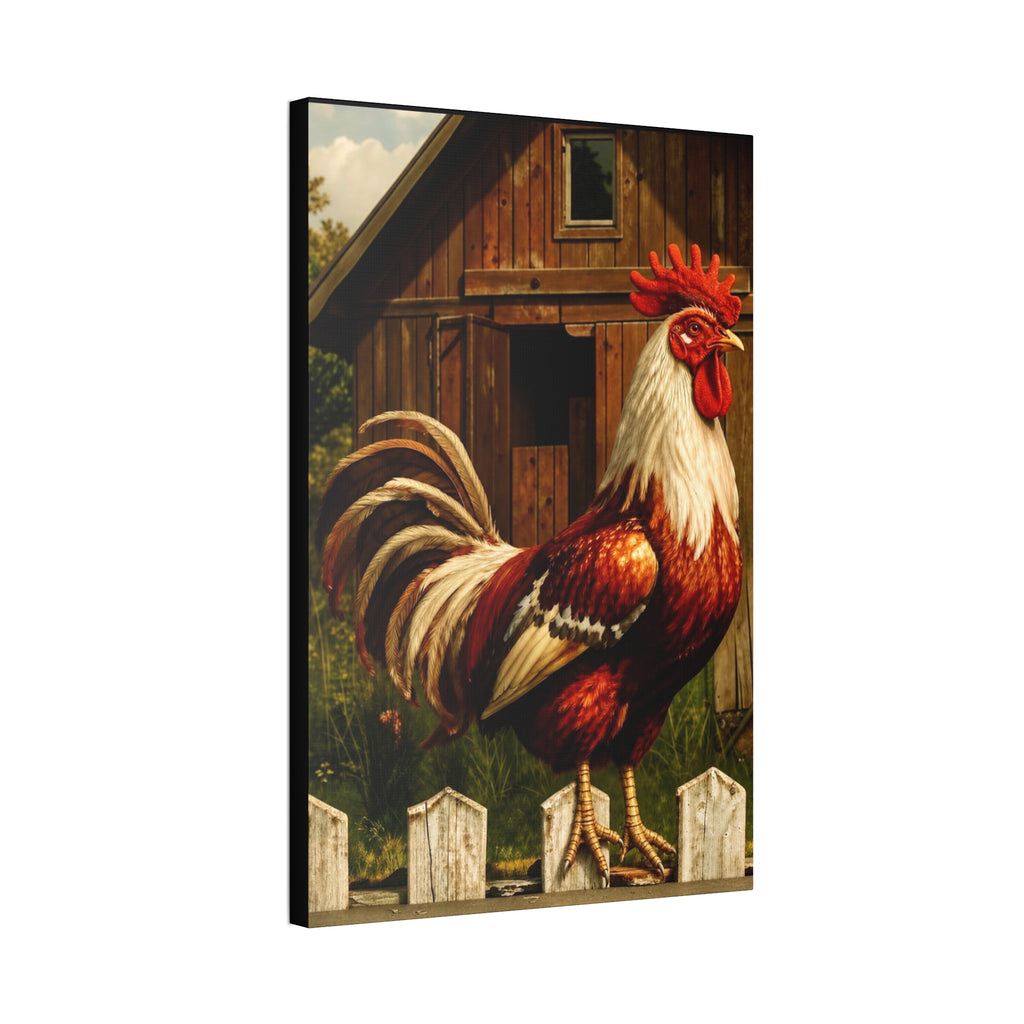 Barnyard Majesty: The Proud Rooster  Canvas Stretched, 1.5''