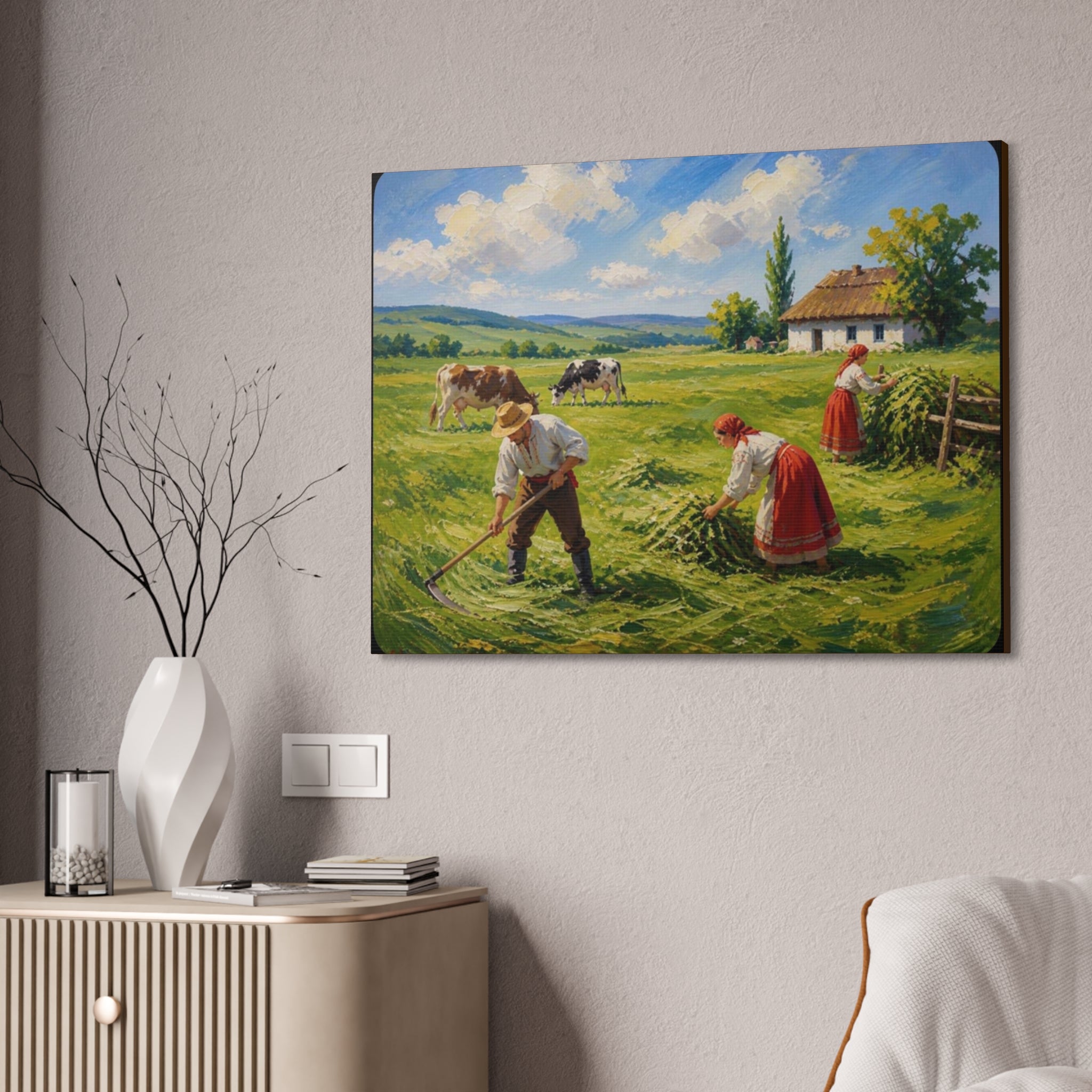 Wildflower Harvest – Rustic Countryside Farmhouse Canvas Art Stretched, 1.5''