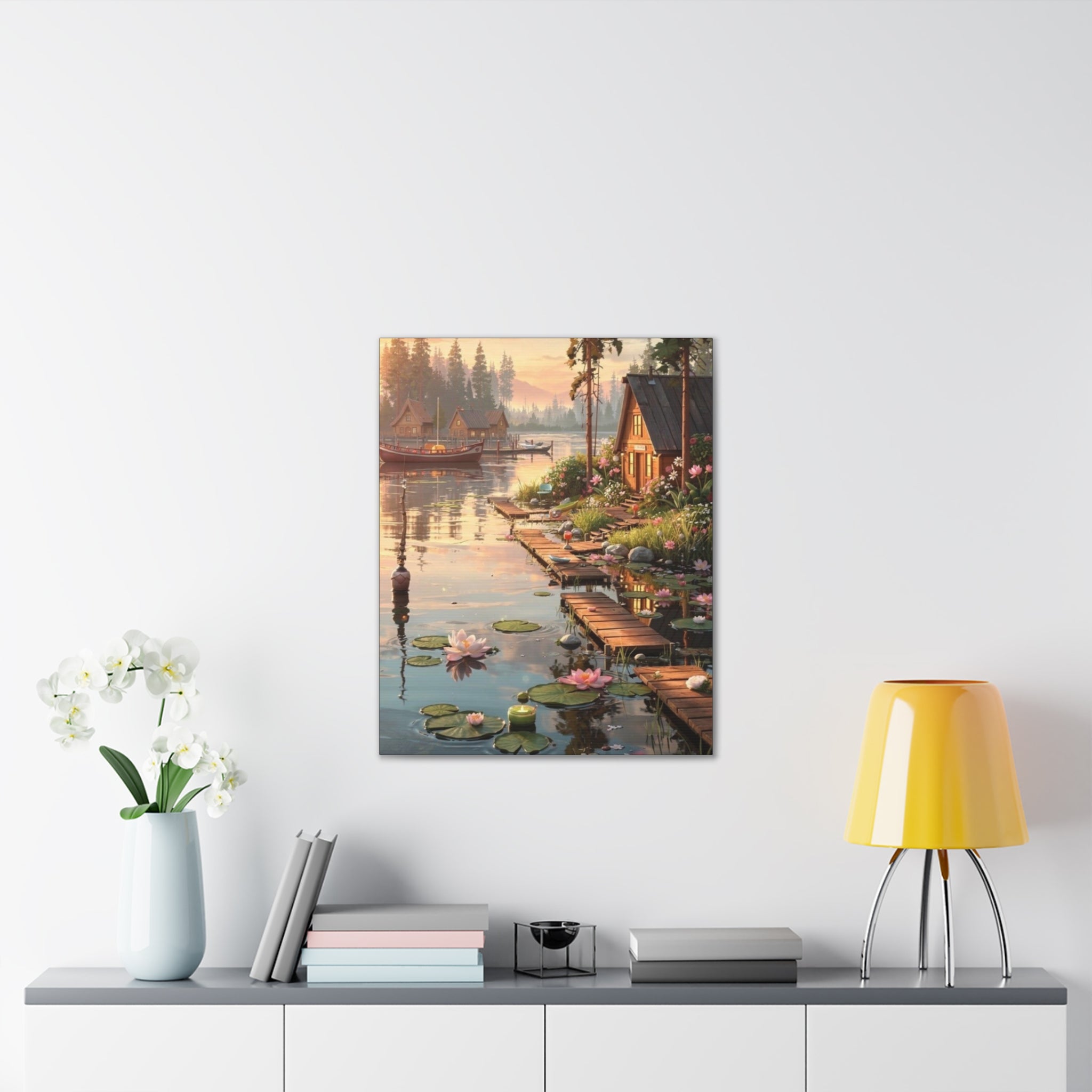 Lakeside Dreams at Dawn   Canvas Stretched, 0.75"