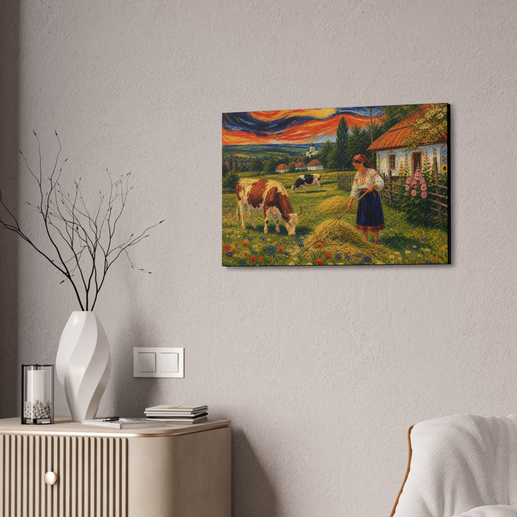 Harvesting Under a Golden Sky  Canvas Stretched, 1.5''