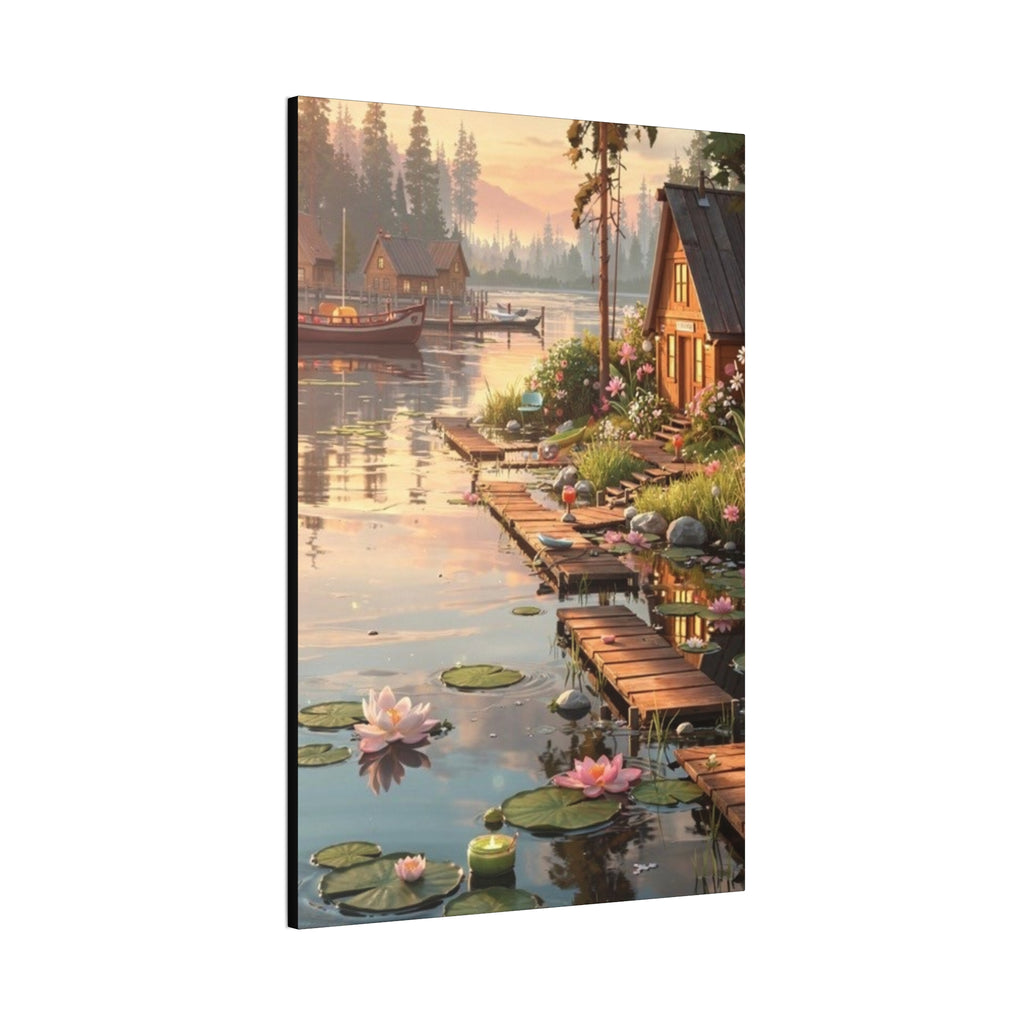 Lakeside Dreams at Dawn   Canvas Stretched, 0.75"