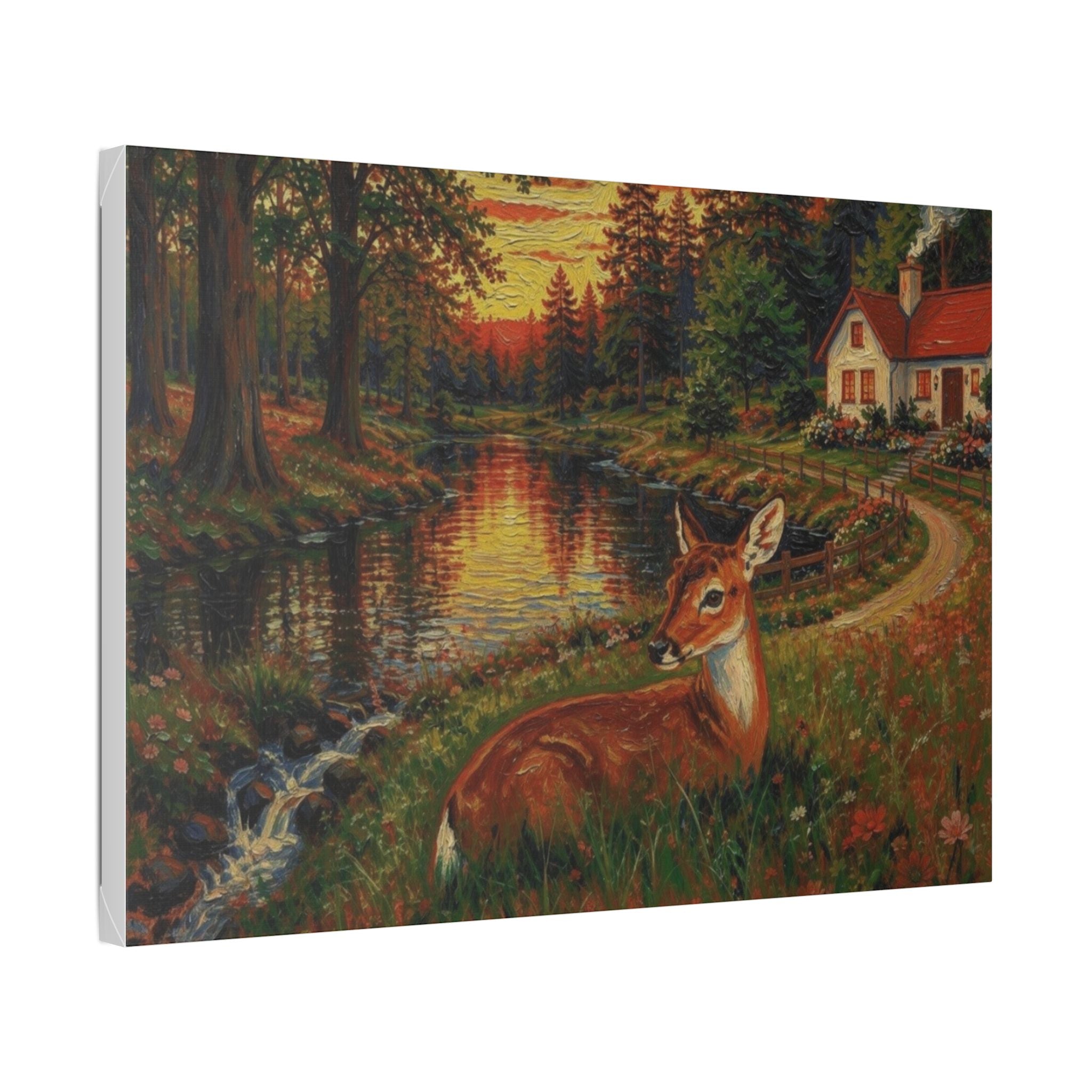 Whispers by the Woodland Pond  Classic Stretched Canvas