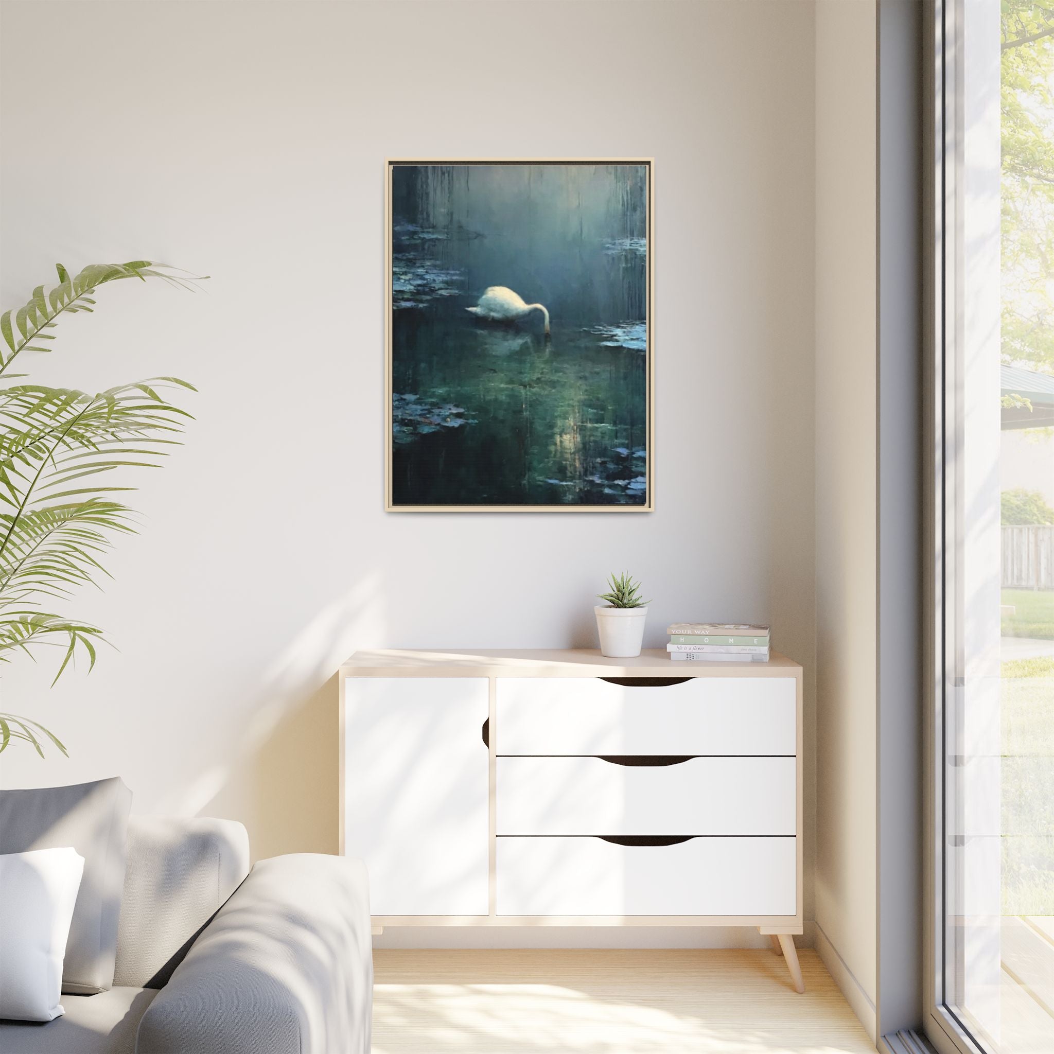 Tears Upon Still Waters Matte Canvas, Framed (Multi-color)