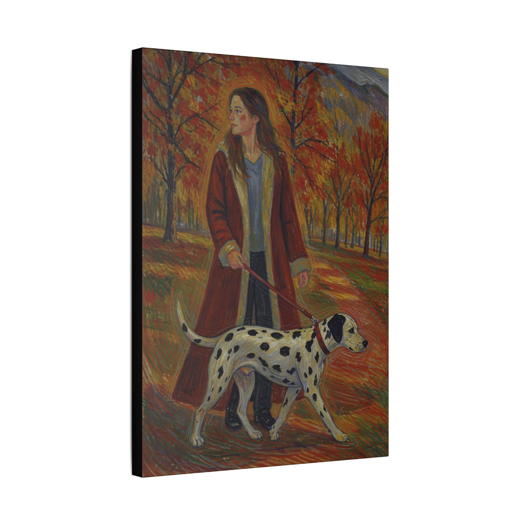 Autumn Stroll with a Friend  Classic Stretched Canvas