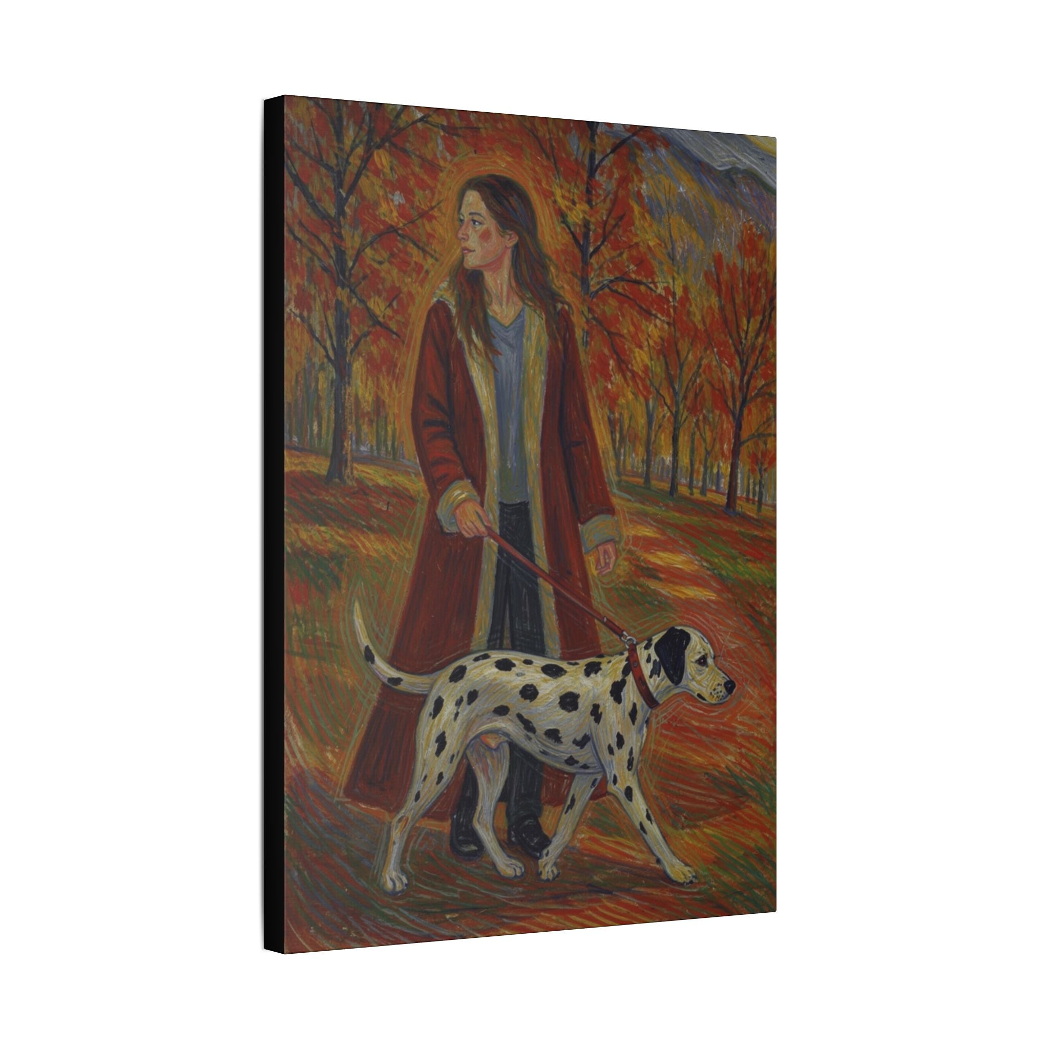 Autumn Stroll with a Friend  Classic Stretched Canvas