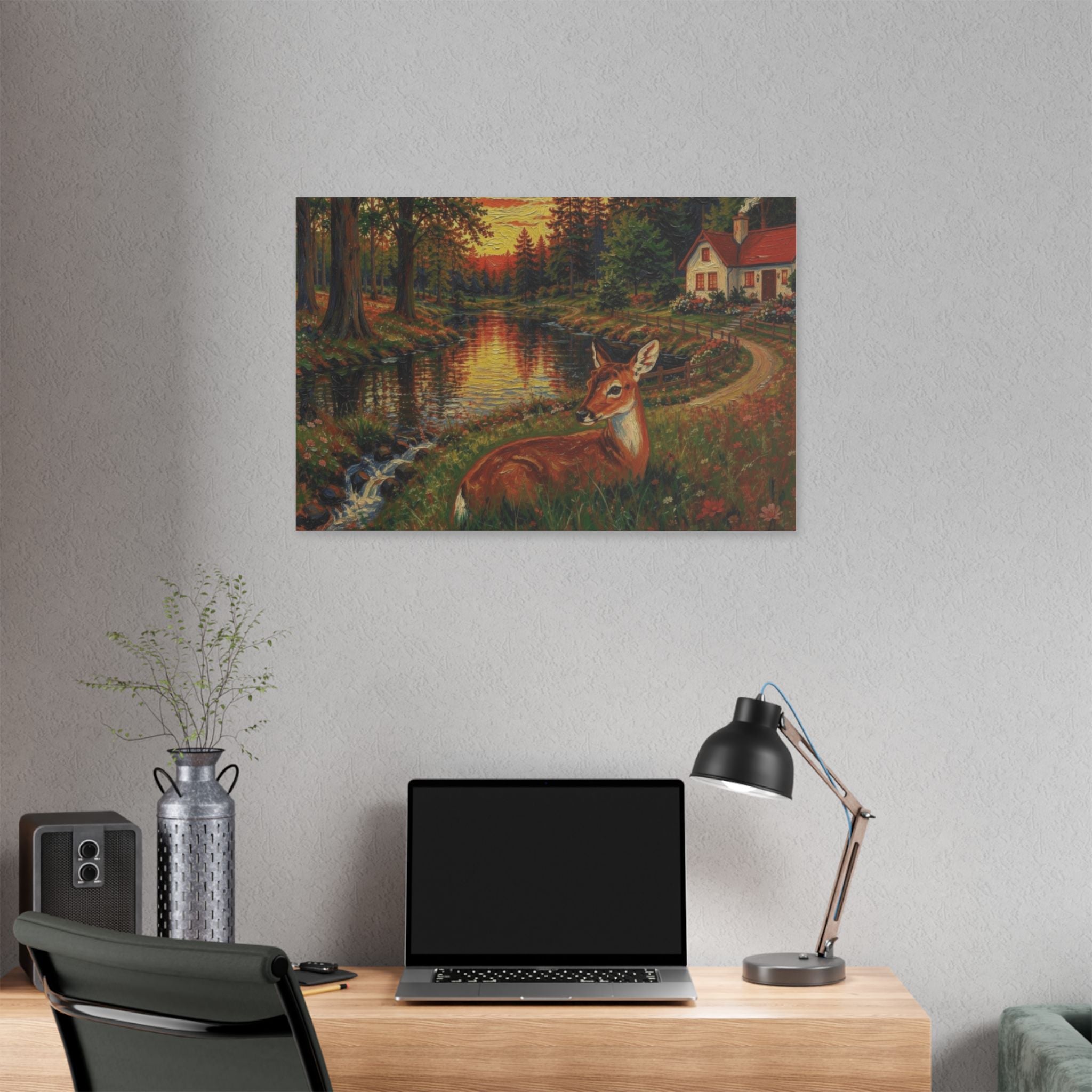 Whispers by the Woodland Pond  Classic Stretched Canvas