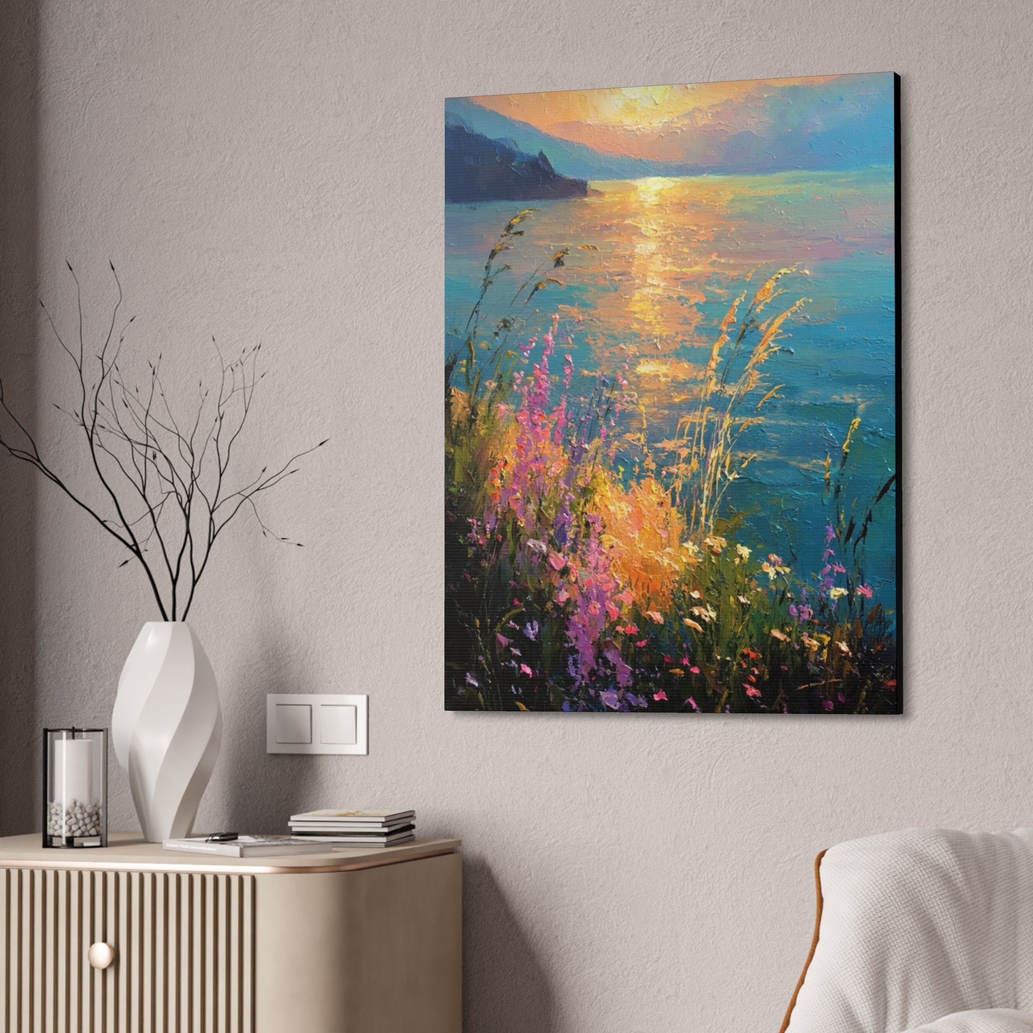Golden Reflections at Twilight  Canvas Stretched, 1.5''