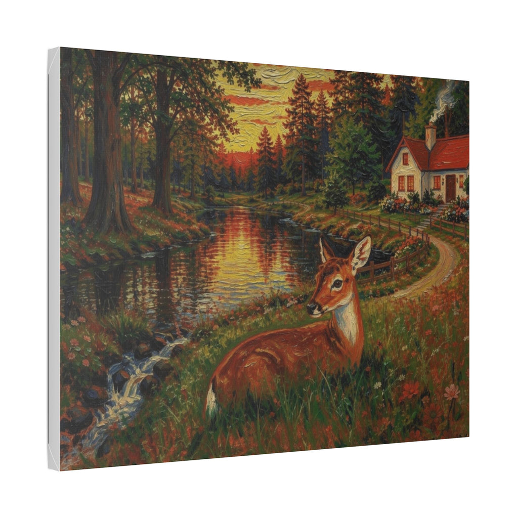 Whispers by the Woodland Pond  Classic Stretched Canvas