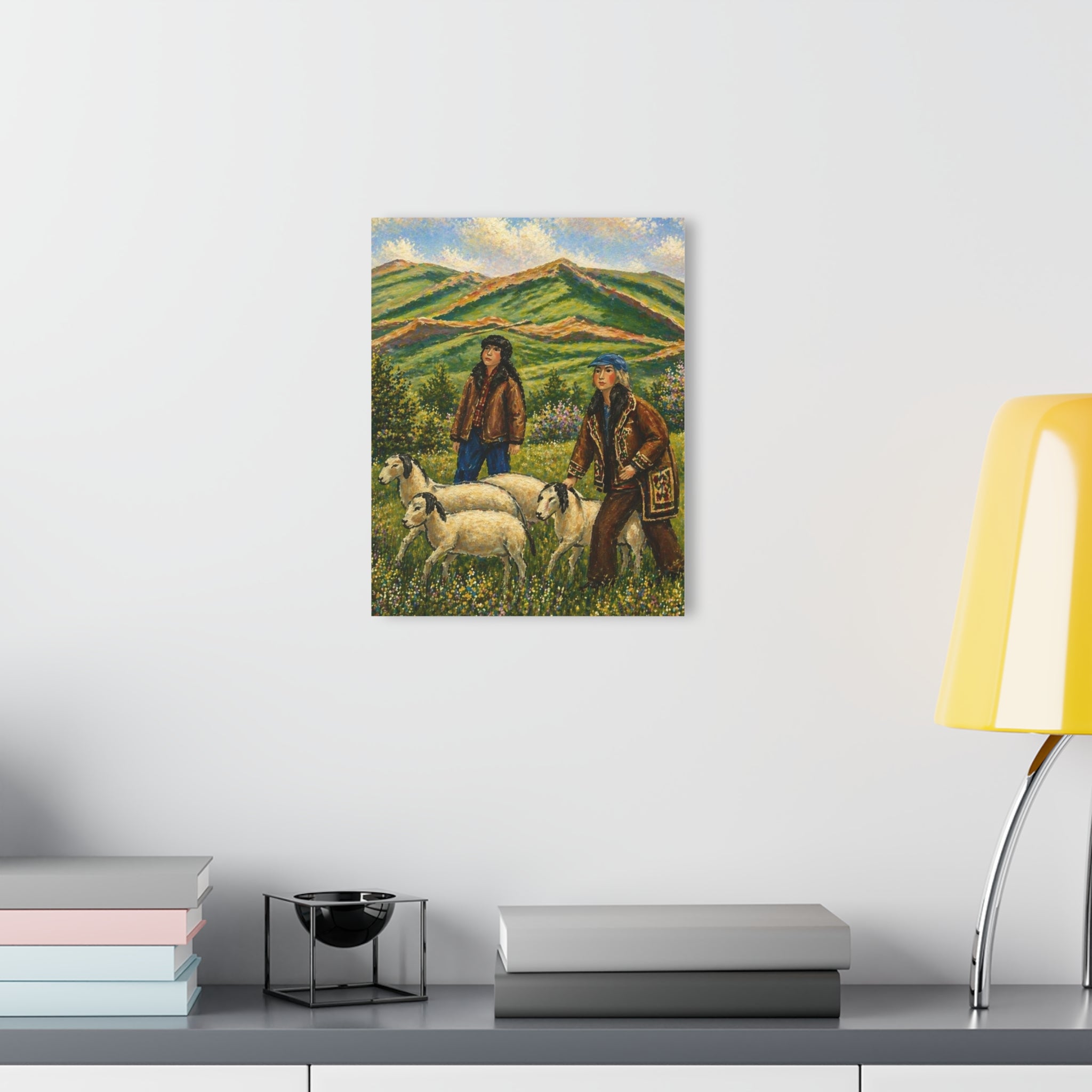 Mountain Shepherds – Rustic Countryside Acrylic Wall Art