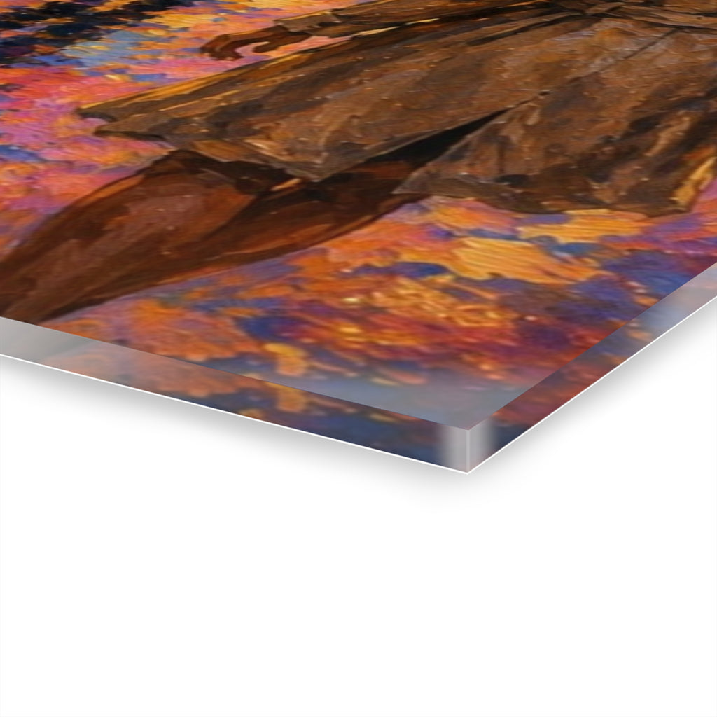 Journey at Sunset  Impressionist Train Station Canvas Art