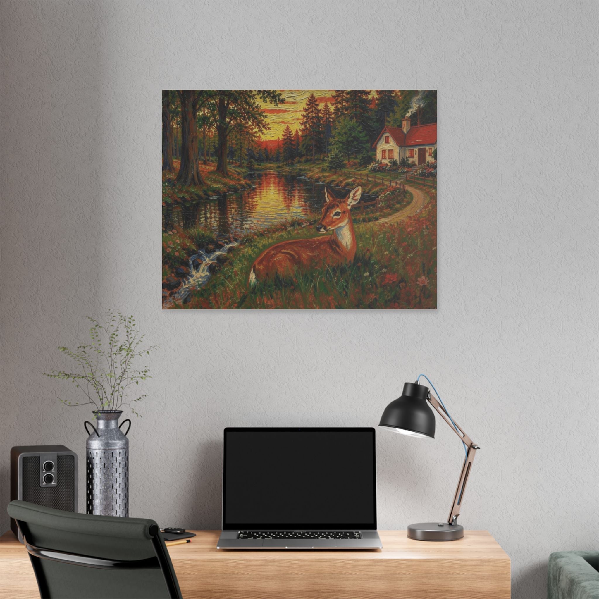 Whispers by the Woodland Pond  Classic Stretched Canvas