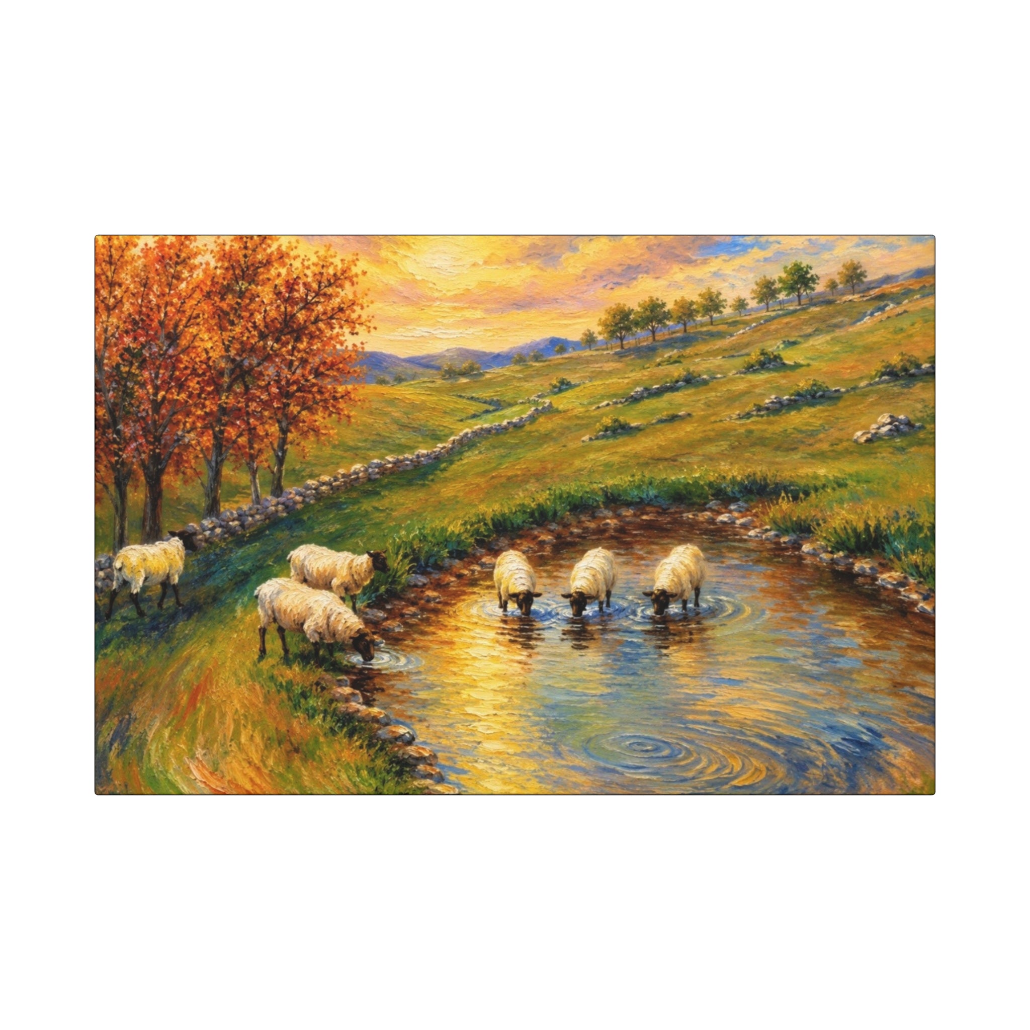 Golden Reflections at Shepherd Pond  Canvas Art Wraps, 1.6"