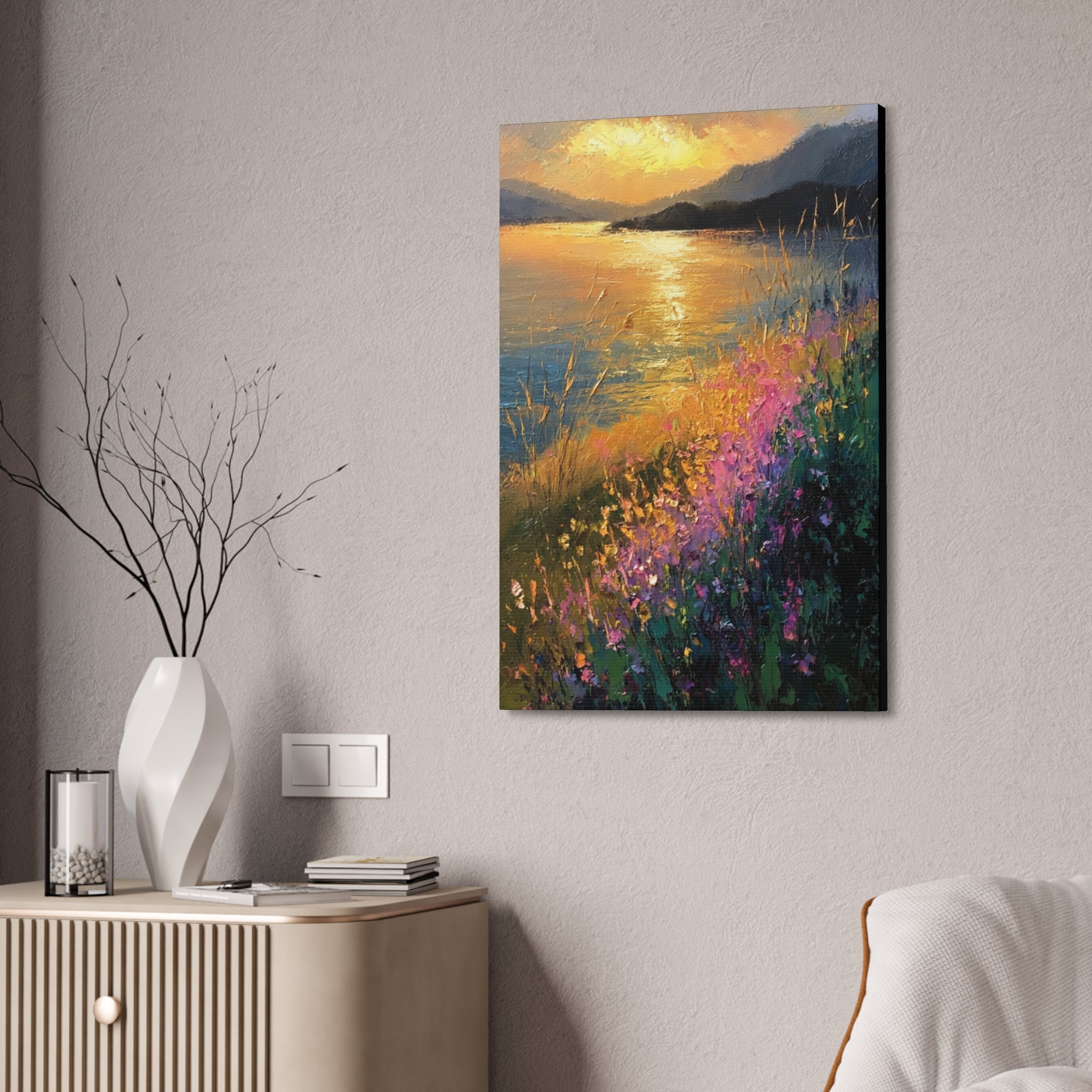 Golden Reflections at Twilight   Canvas Stretched, 1.5''