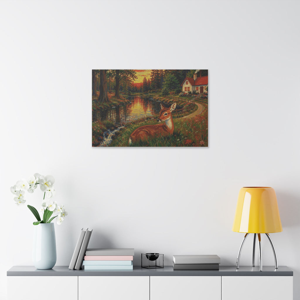 Whispers by the Woodland Pond  Classic Stretched Canvas