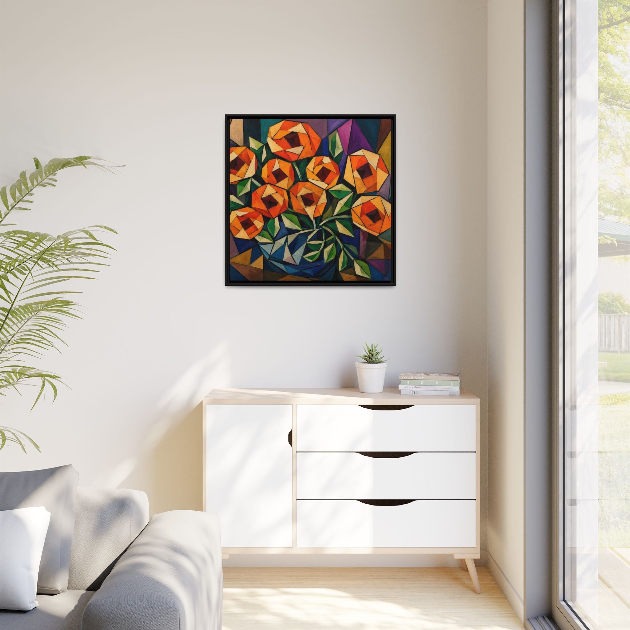 Radiant Geometry  Matte Canvas, Framed (Multi-color)