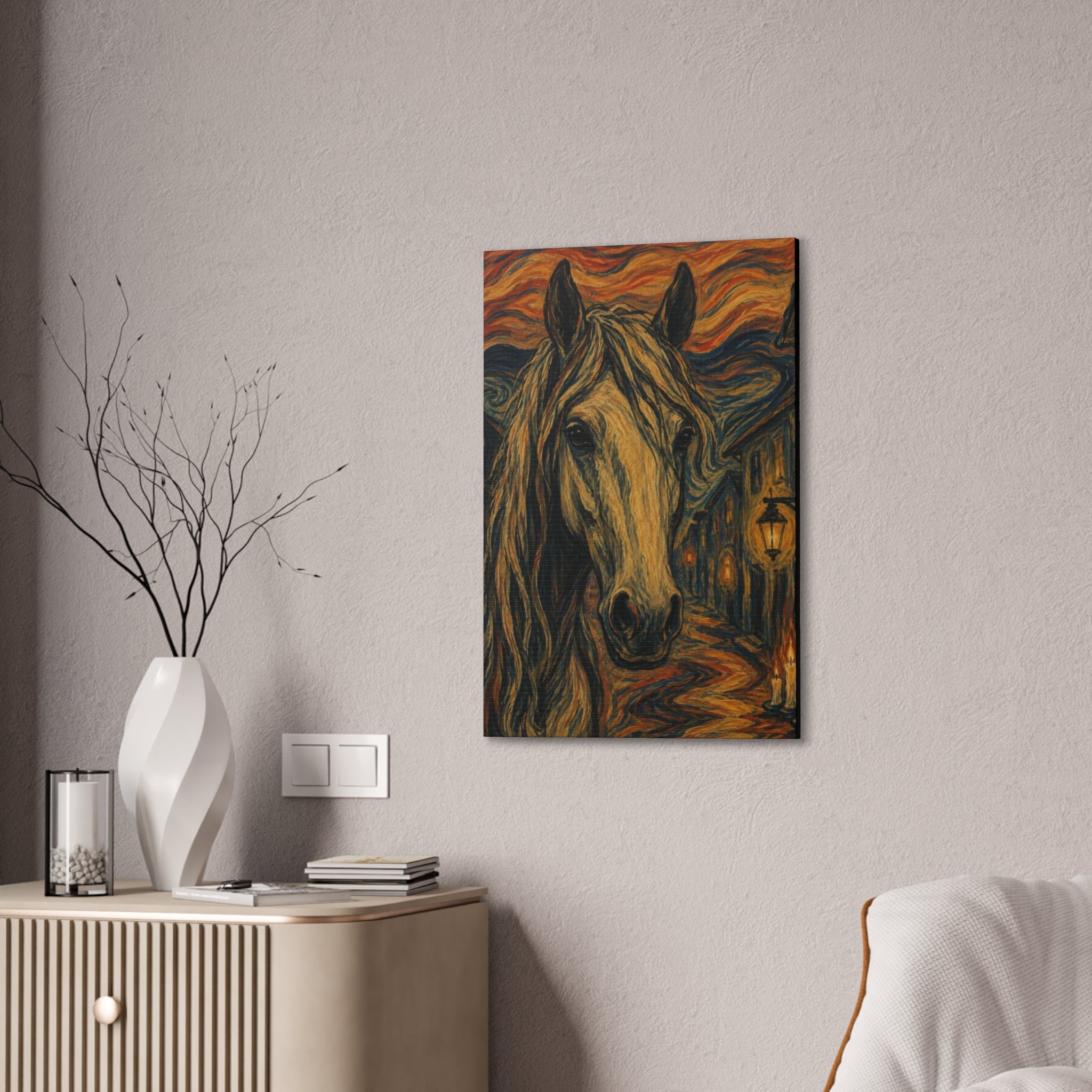 Midnight Stallion   Expressionist Horse Portrait Art Print