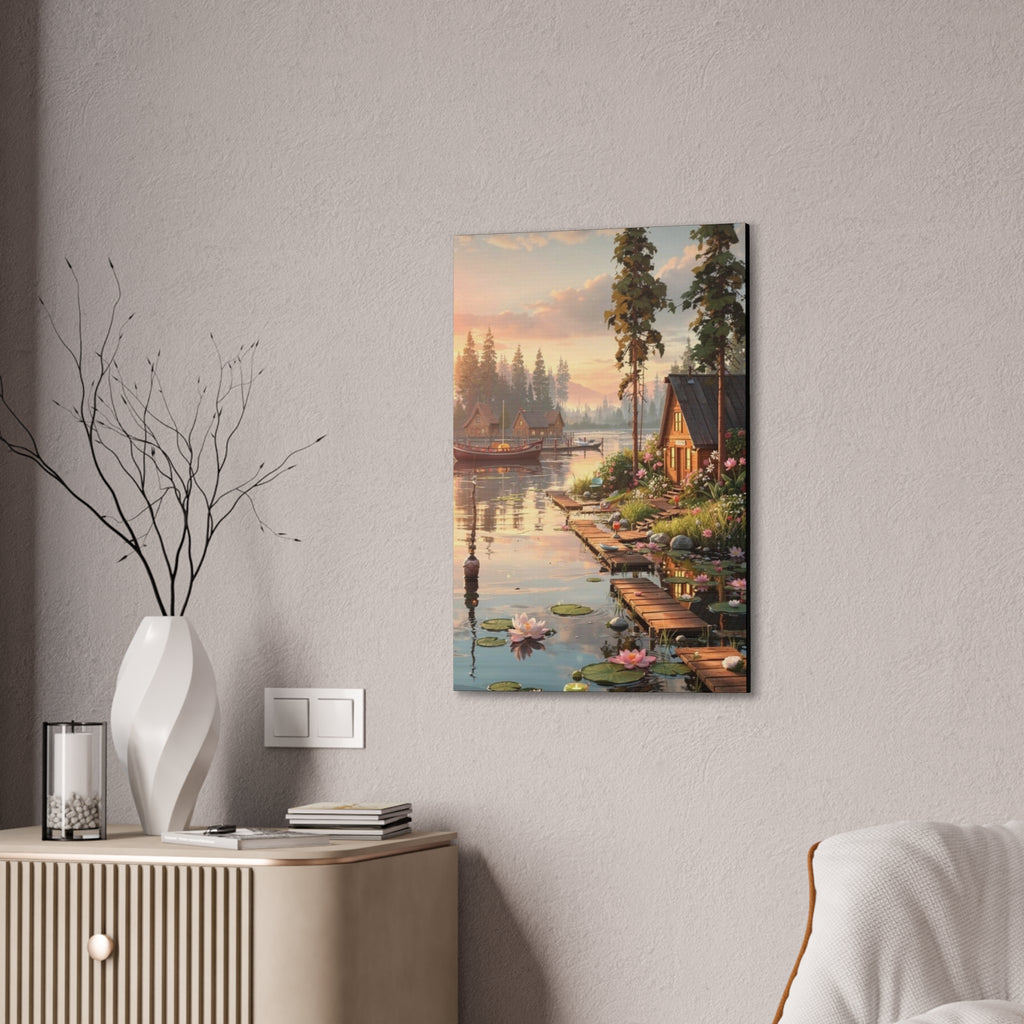 Lakeside Dreams at Dawn   Canvas Stretched, 0.75"