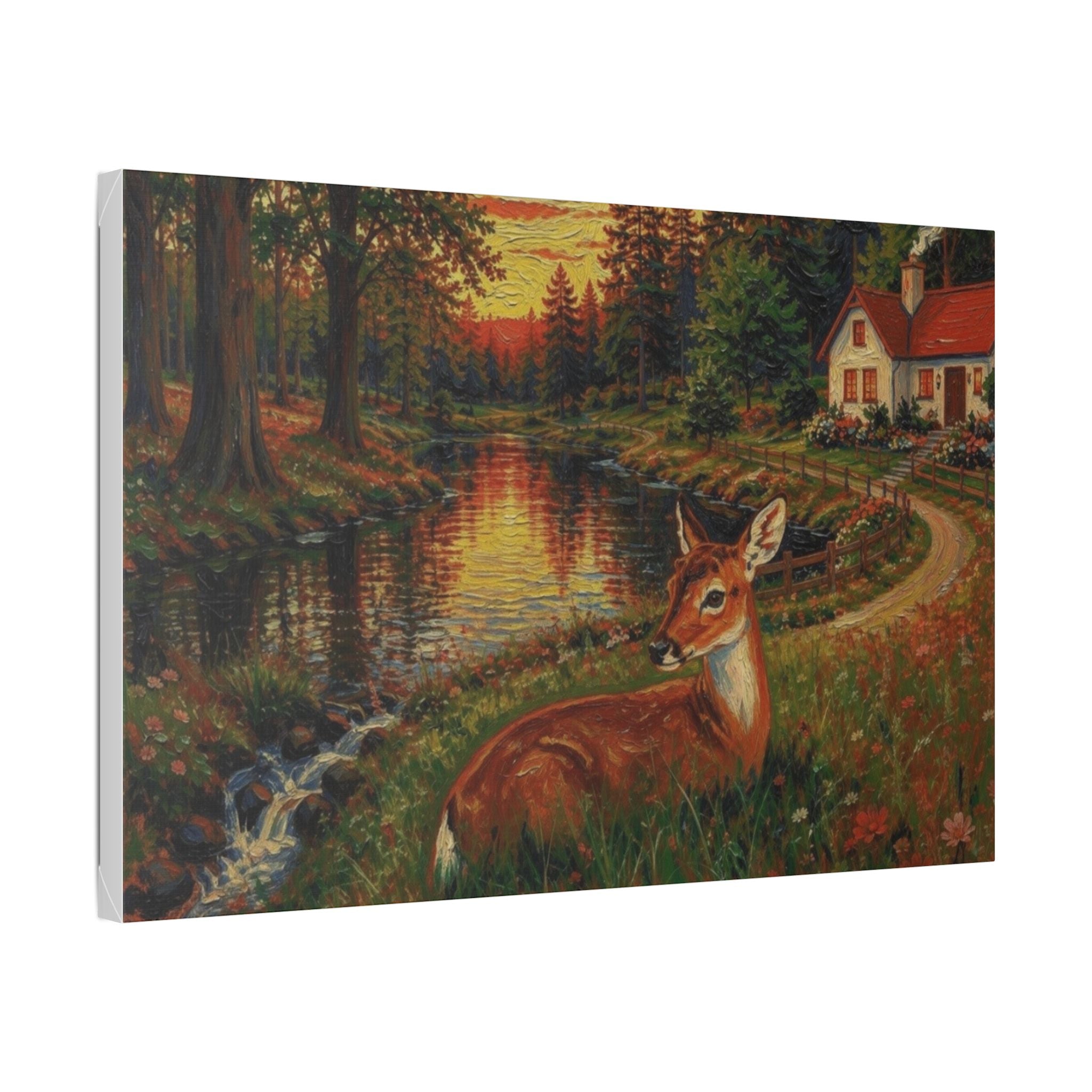 Whispers by the Woodland Pond  Classic Stretched Canvas