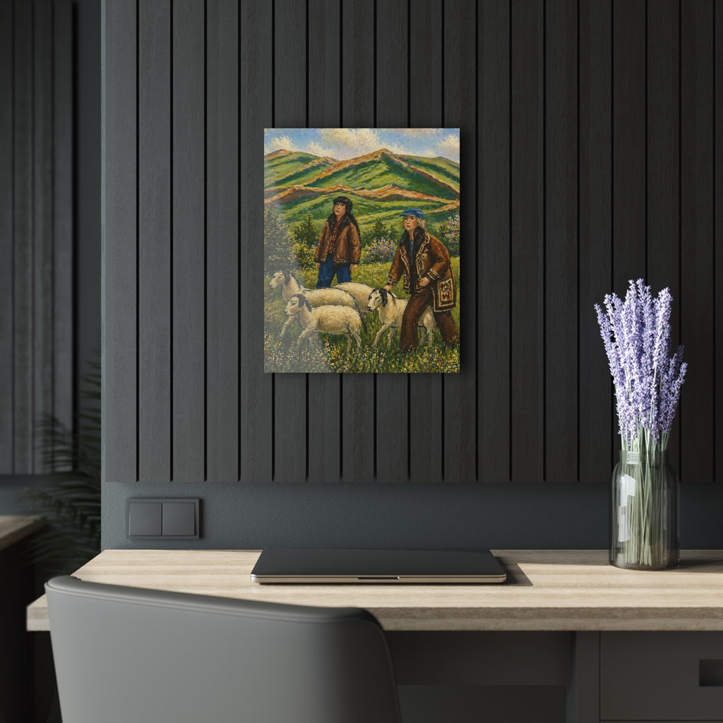 Mountain Shepherds – Rustic Countryside Acrylic Wall Art