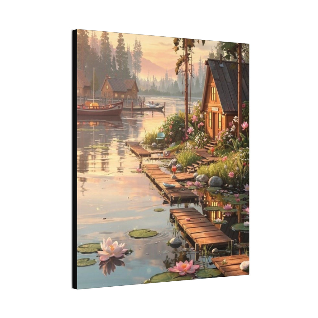 Lakeside Dreams at Dawn   Canvas Stretched, 0.75"