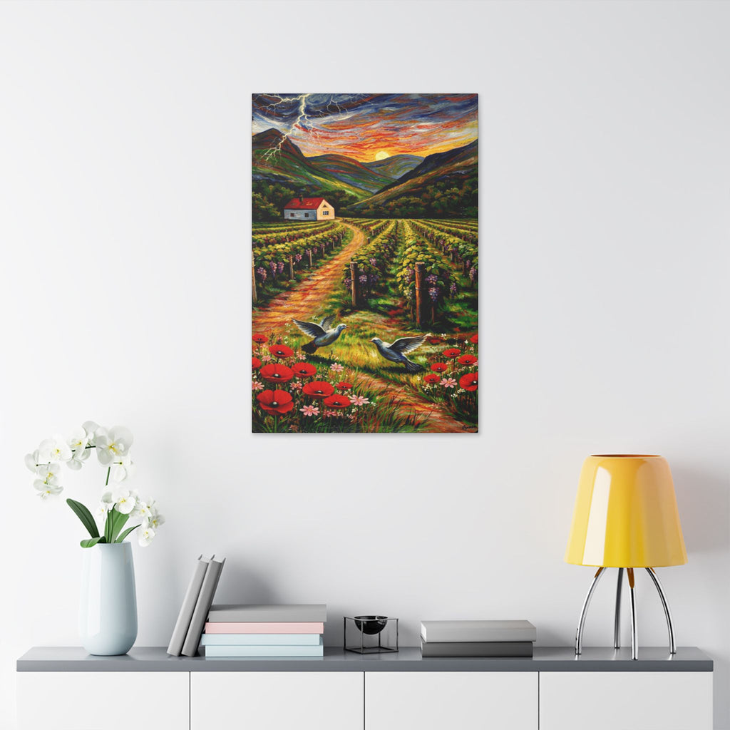 Sunset Over the Vineyard  Classic Stretched Canvas