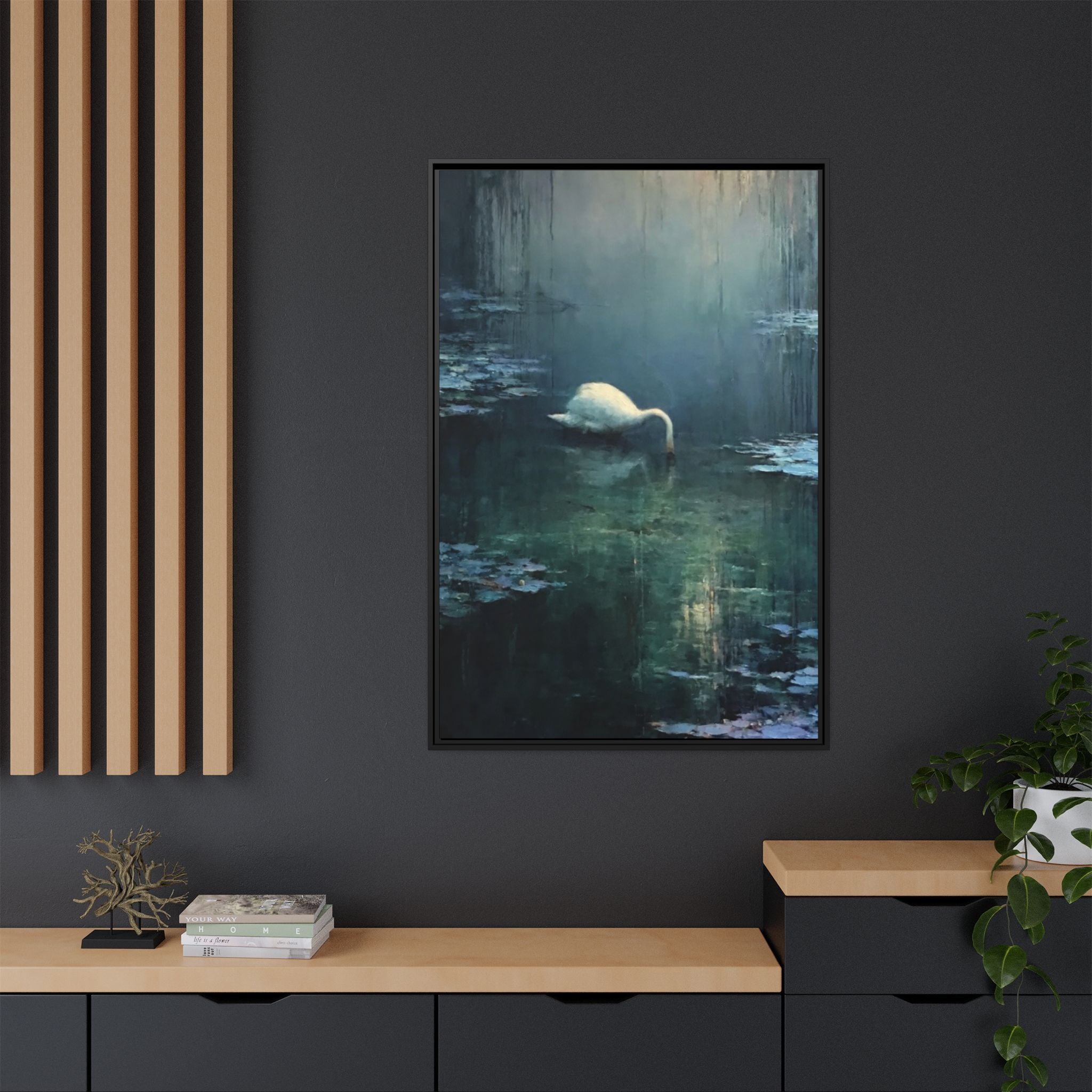Tears Upon Still Waters Matte Canvas, Framed (Multi-color)
