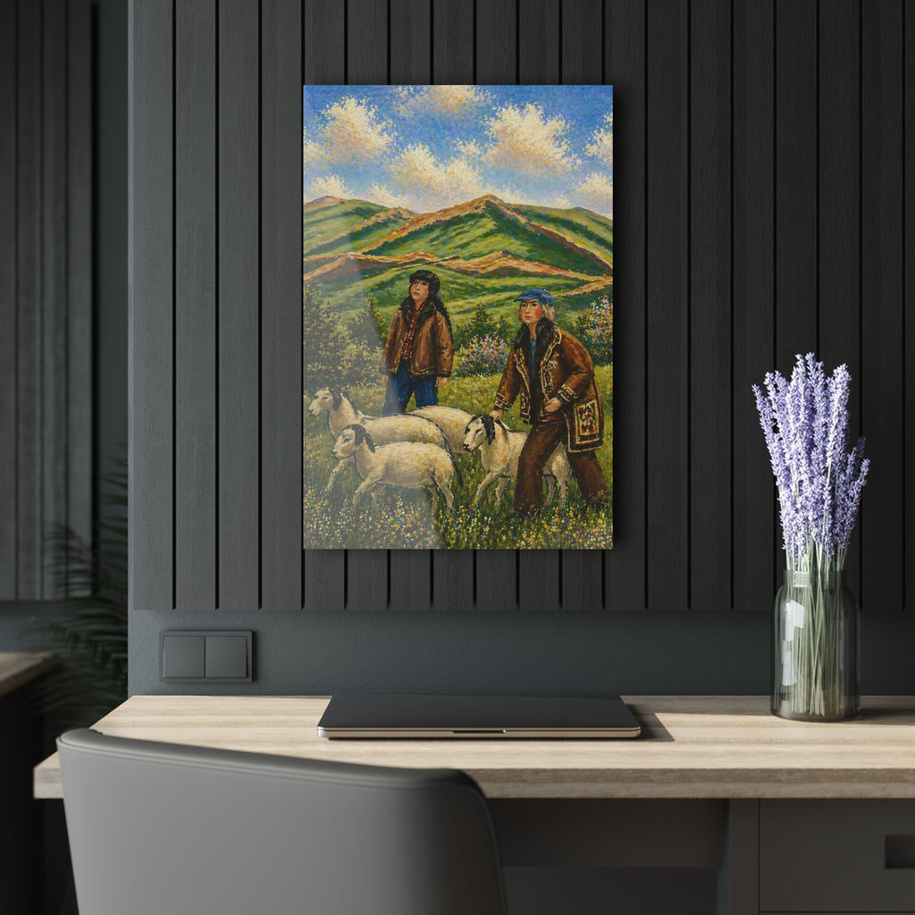 Mountain Shepherds – Rustic Countryside Acrylic Wall Art