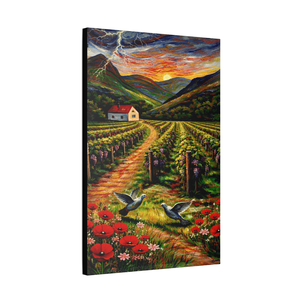 Sunset Over the Vineyard  Classic Stretched Canvas