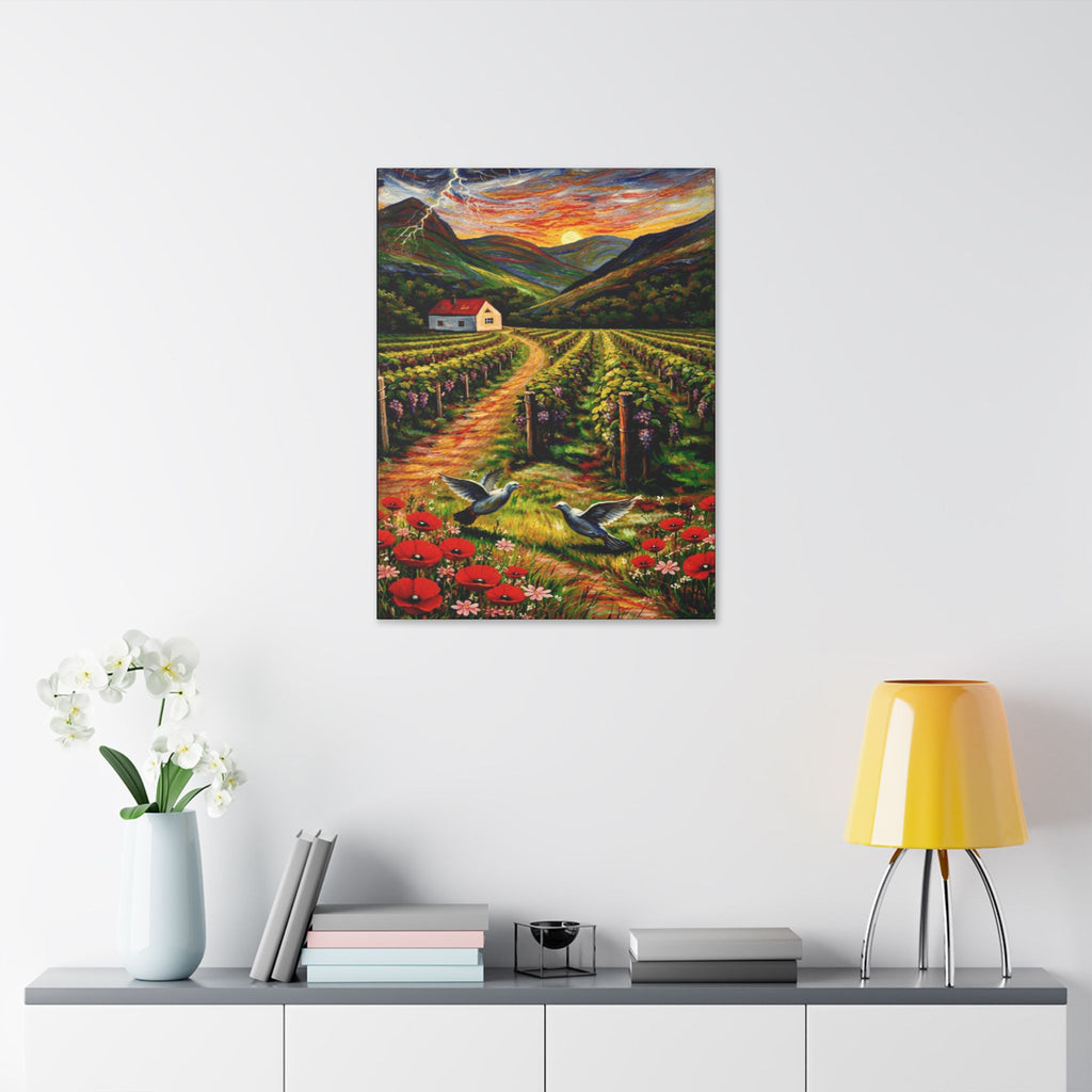 Sunset Over the Vineyard  Classic Stretched Canvas