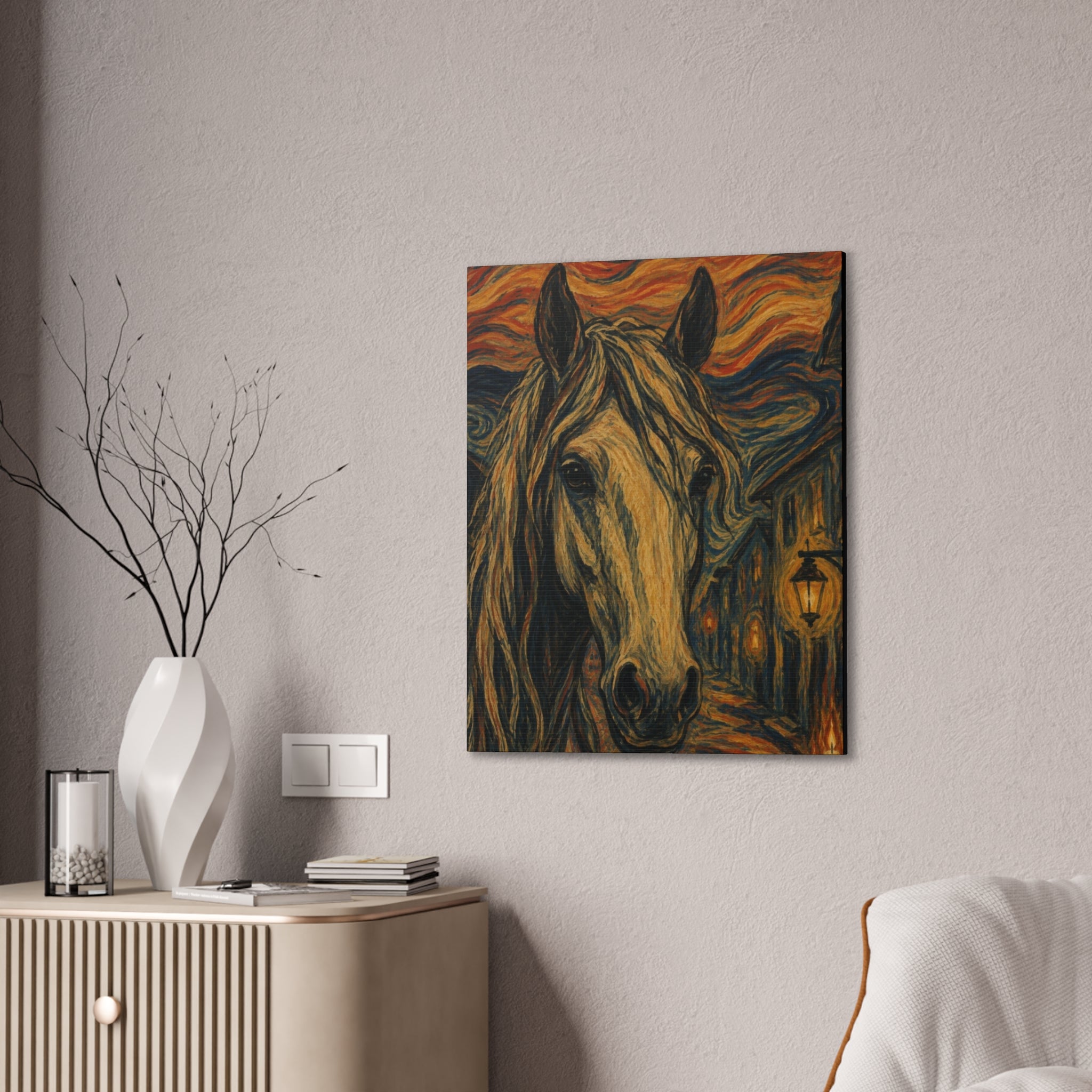 Midnight Stallion   Expressionist Horse Portrait Art Print